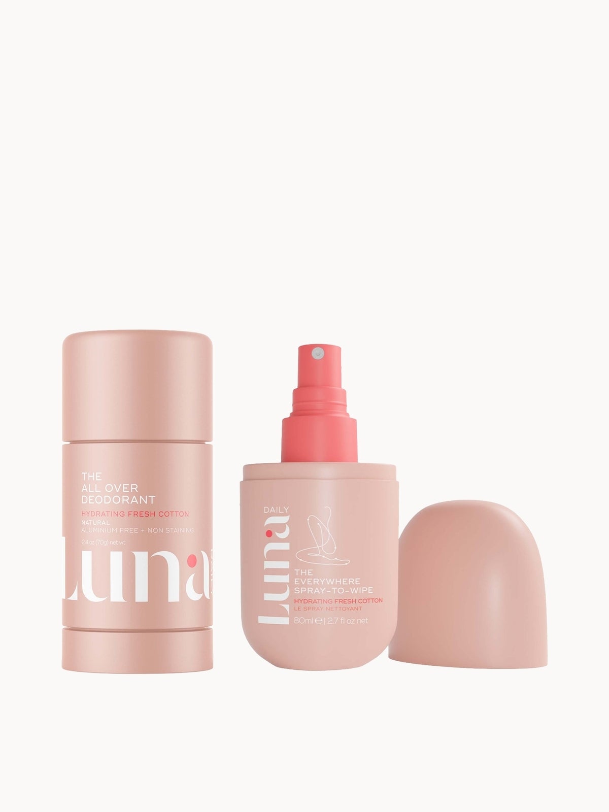 Luna Daily The Perfect Pair - The All Over Deodorant Hydrating 70g + Spray to Wipe Hydrating 80ml
