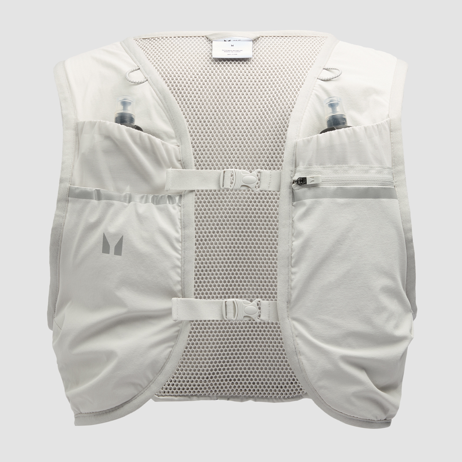 5059883403144 - MP Unisex Hydration Vest & 2 Soft Running Bottles Bundle - Chrome - M