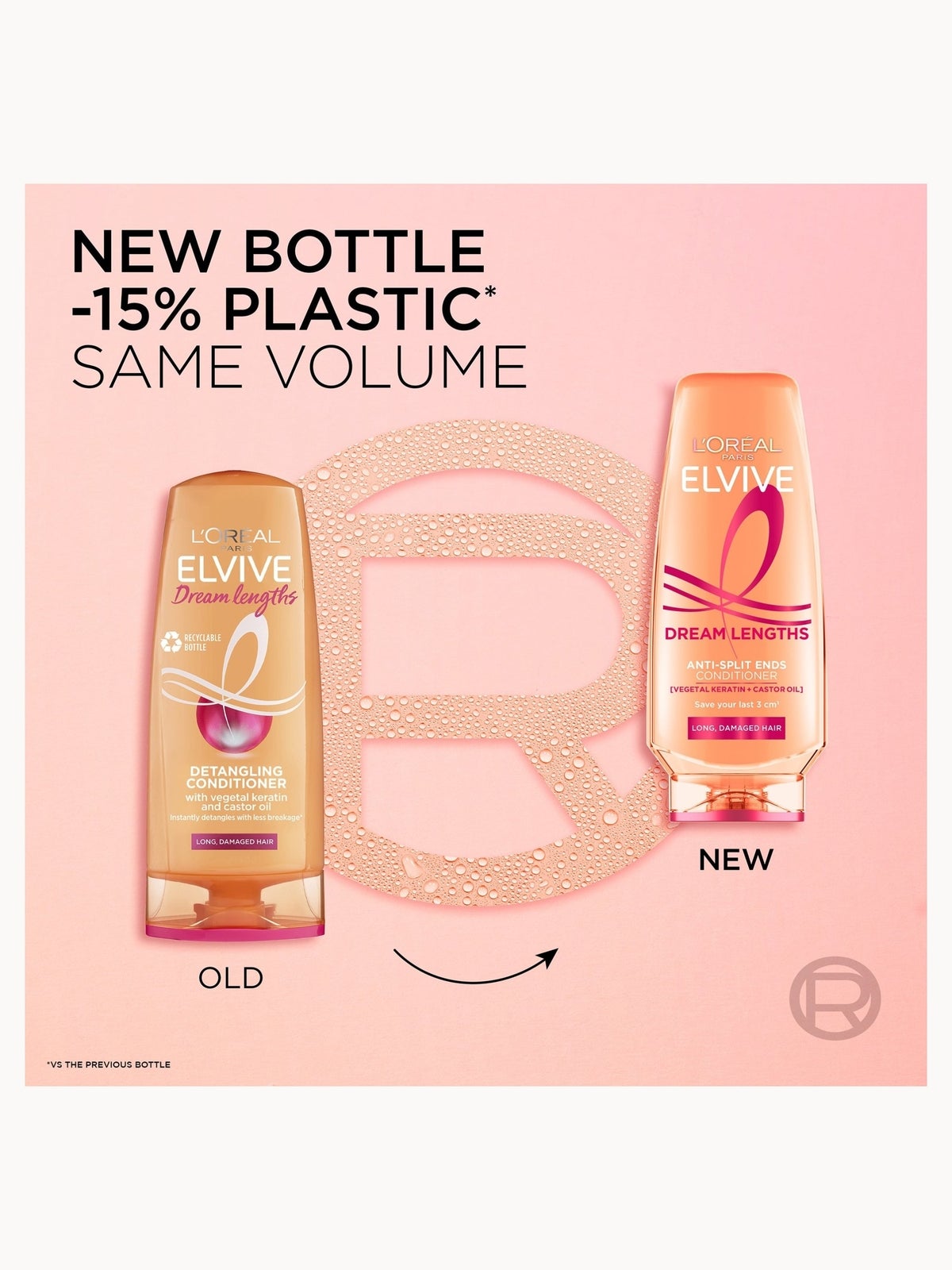 L'Oréal Paris Elvive Dream Lengths Anti-Split Ends Conditioner with Vegetal Keratin & Castor Oil for Long Hair 500ml 3