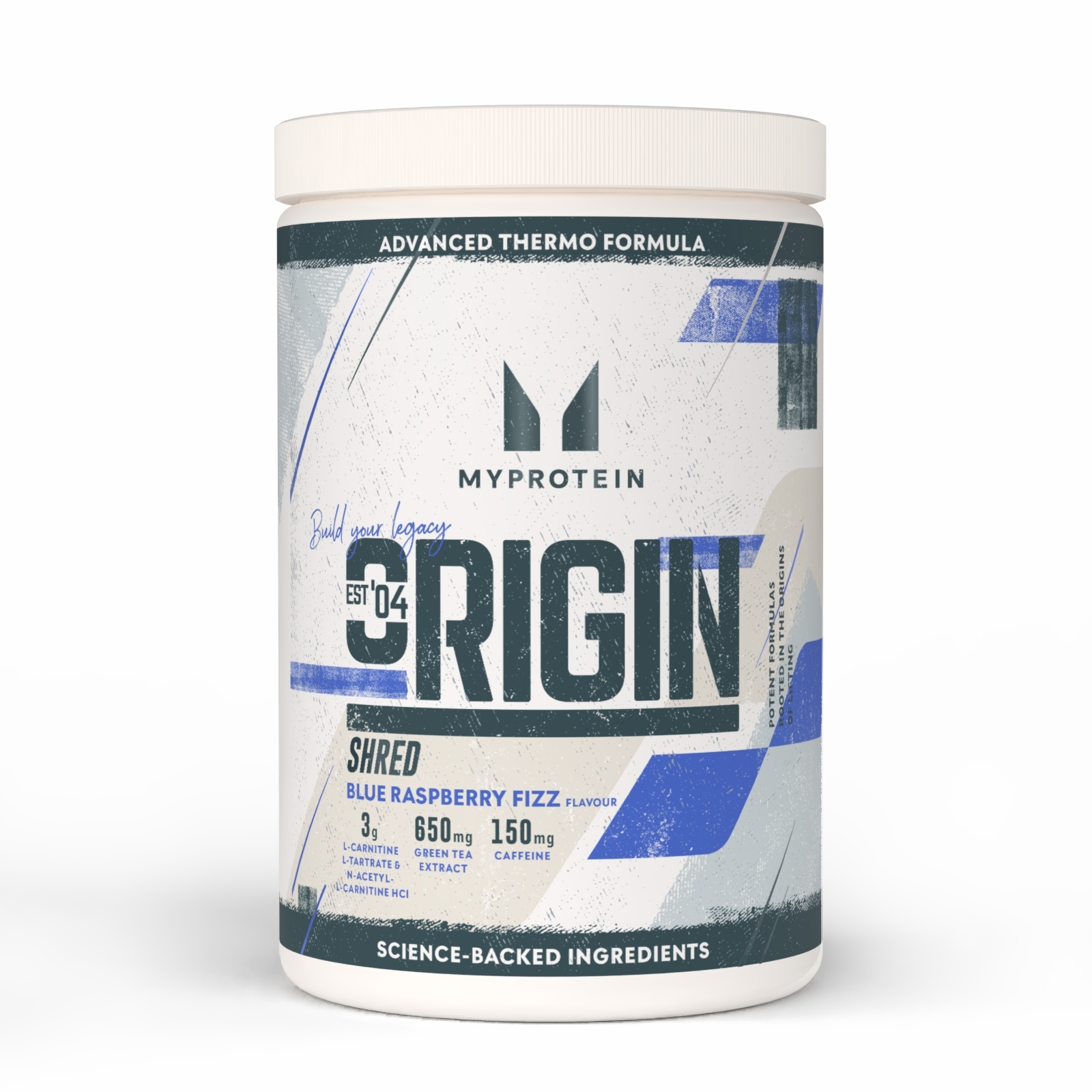 Myprotein UK MyProtein Origin Shred Pre-Workout - 60SERVINGS, 660g - Blue Raspberry Fizz