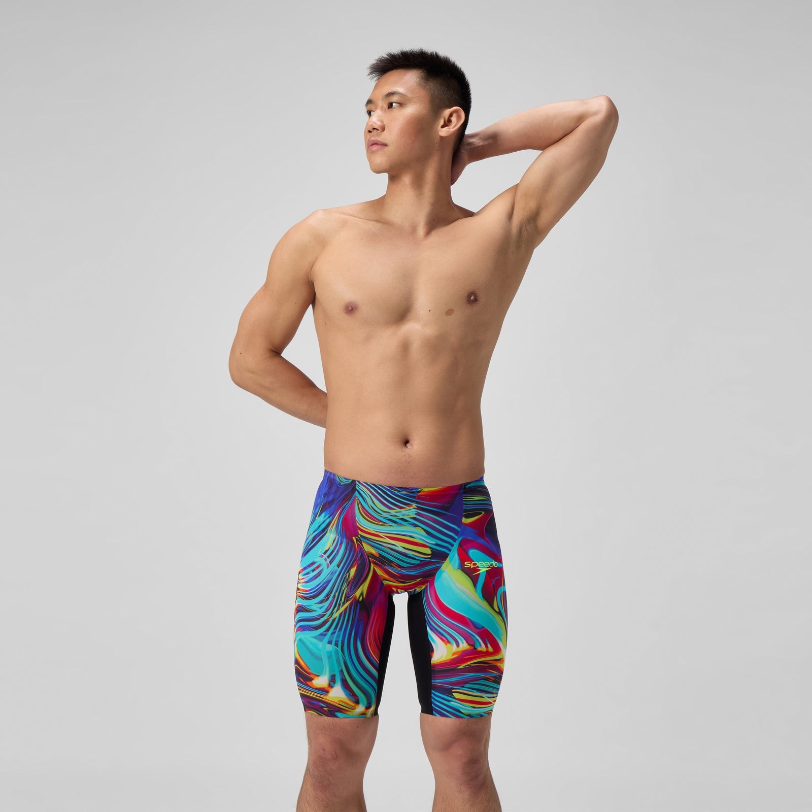 Herren Fastskin LZR Pure Valor Schwimmhose mit hohem Bund Schwarz/Rot
