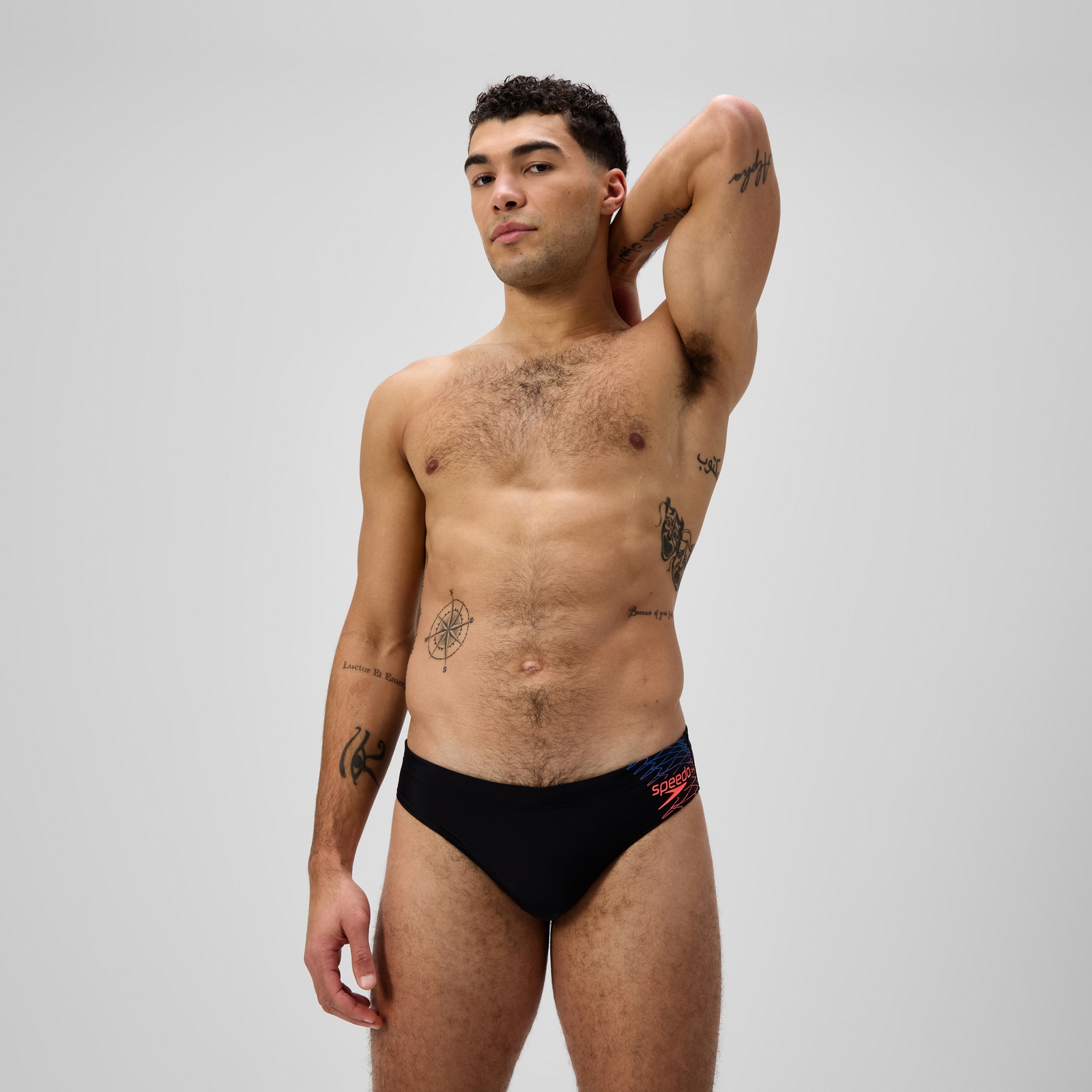 Speedo Herren Medley Badehose 7 cm mit Logo Schwarz