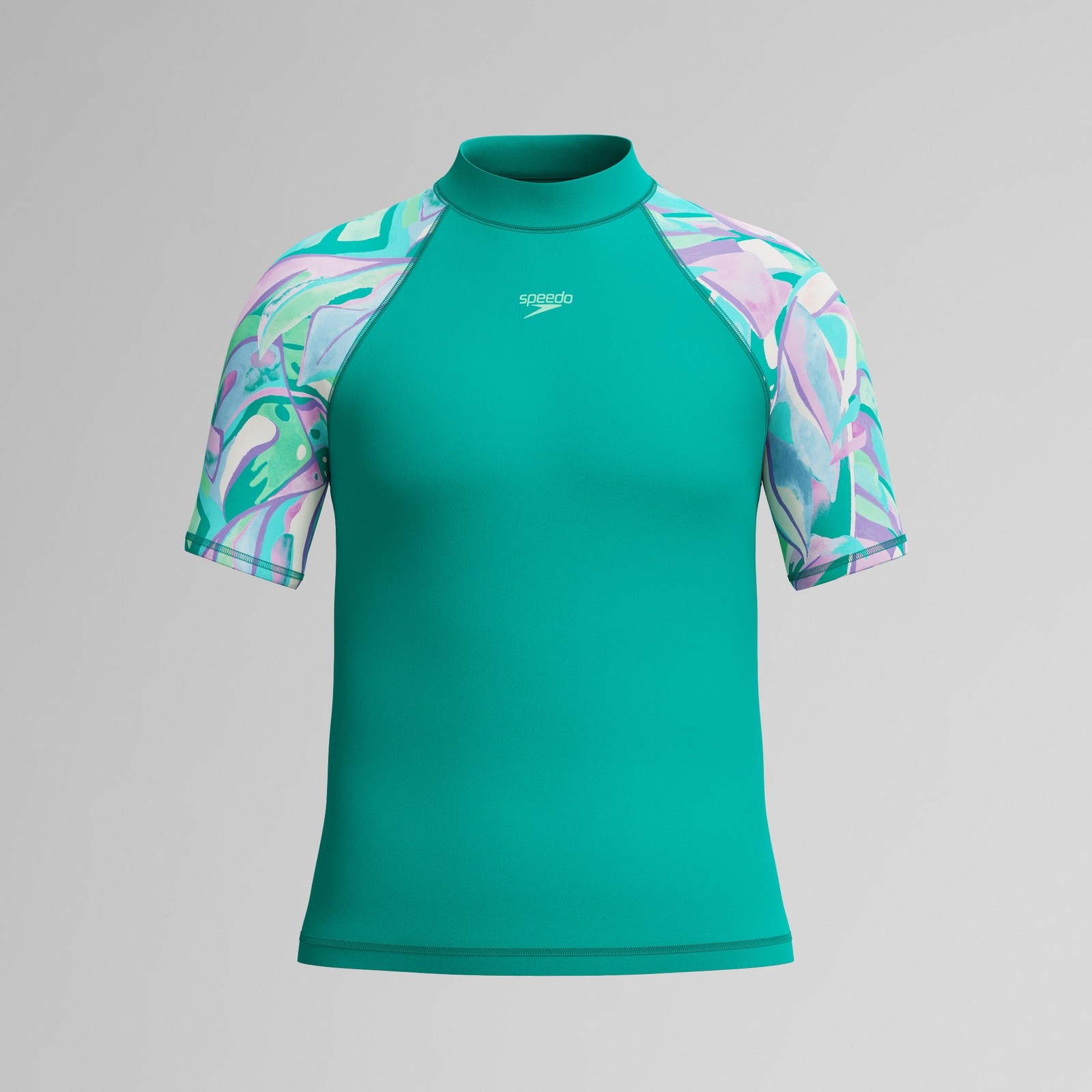 Girls Short Sleeve Rashguard Turquoise