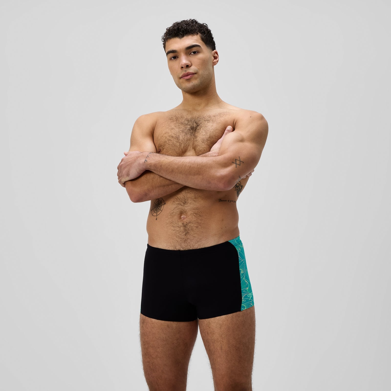 Speedo Herren Hyperboom Panel Aquashorts Schwarz/Türkis