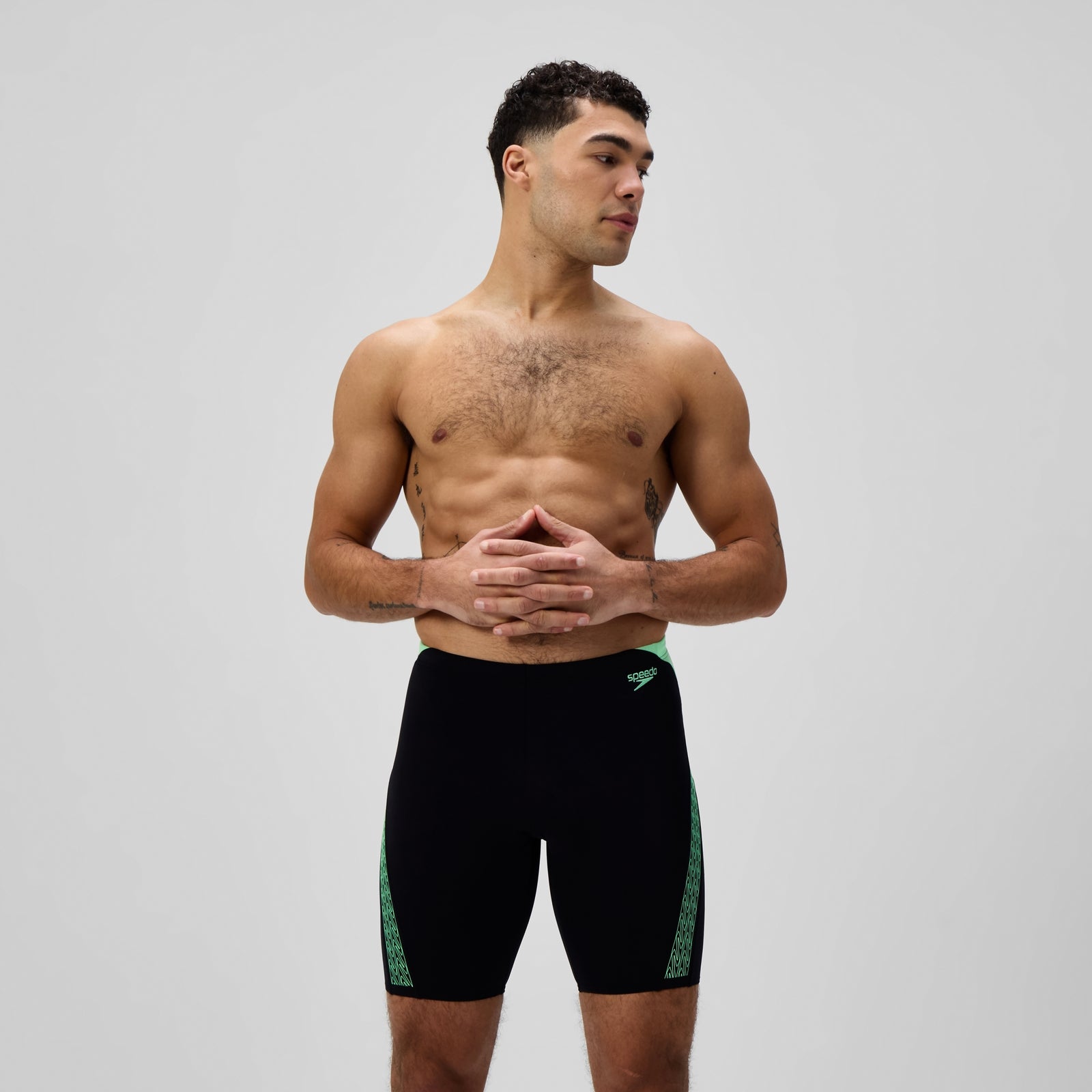 Speedo Herren Hyperboom Splice Schwimmhose Schwarz/Grün