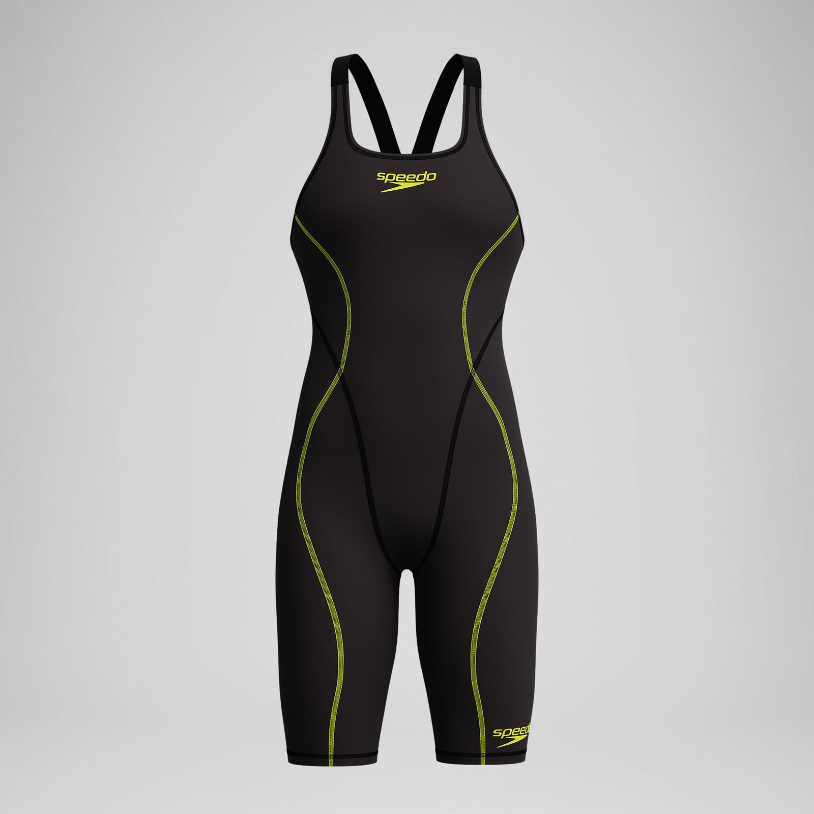 Damen Fastskin HyperSpark Kneeskin mit offenem Rücken Schwarz