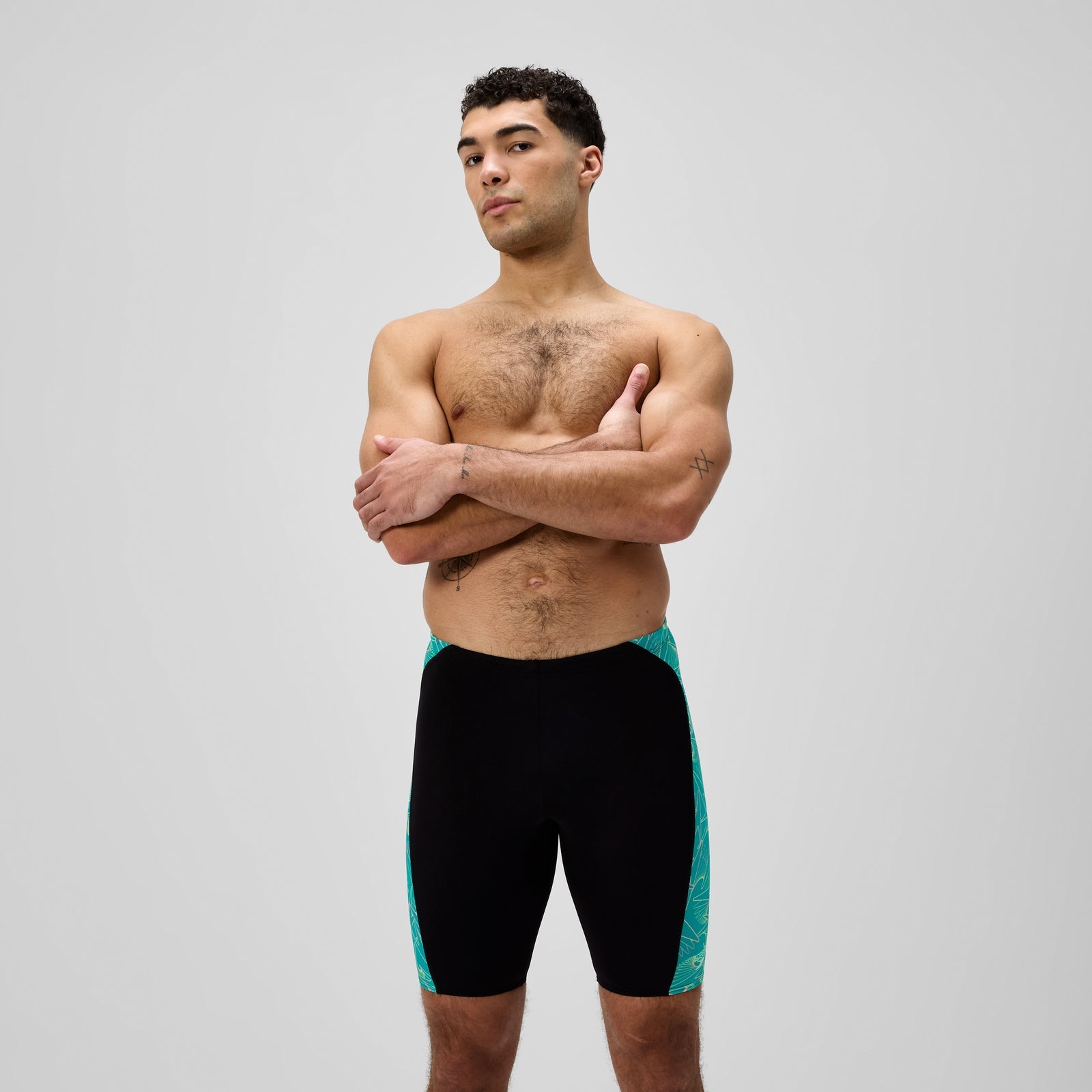 Speedo Herren Hyperboom Panel Schwimmhose Schwarz/Türkis