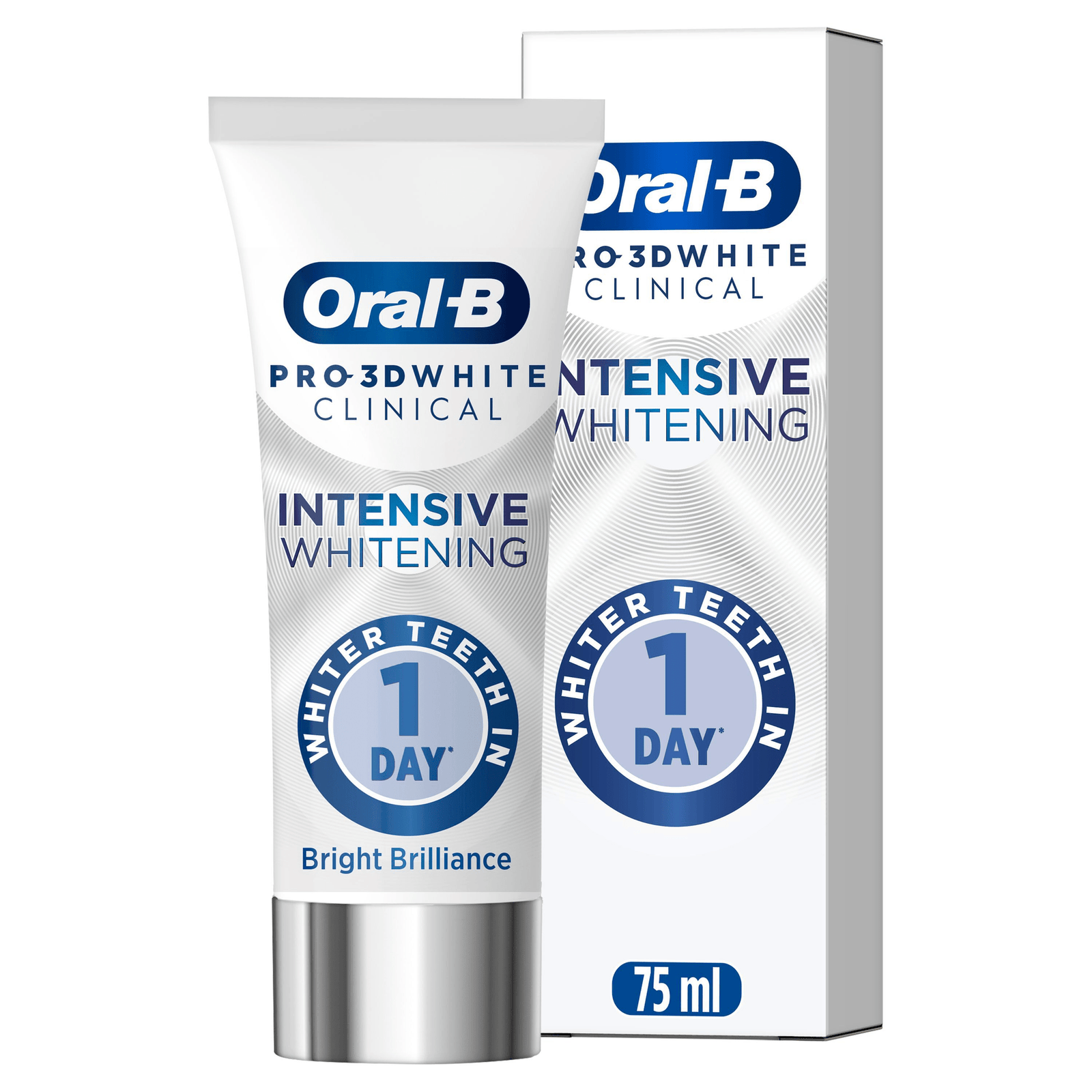 Oral-B Pro-3D White Clinical Intensive Whitening Bright Brilliance Toothpaste 75ml: retailer-supplied image