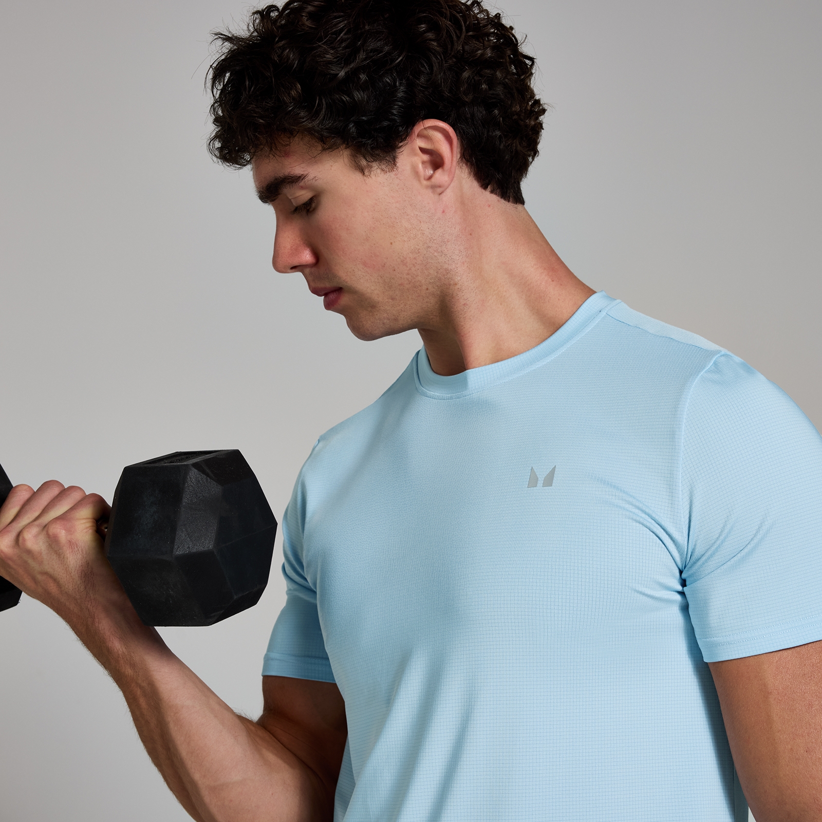 Thumbnail - MP Herren Active Gitter-T-Shirt – Himmelblau - S