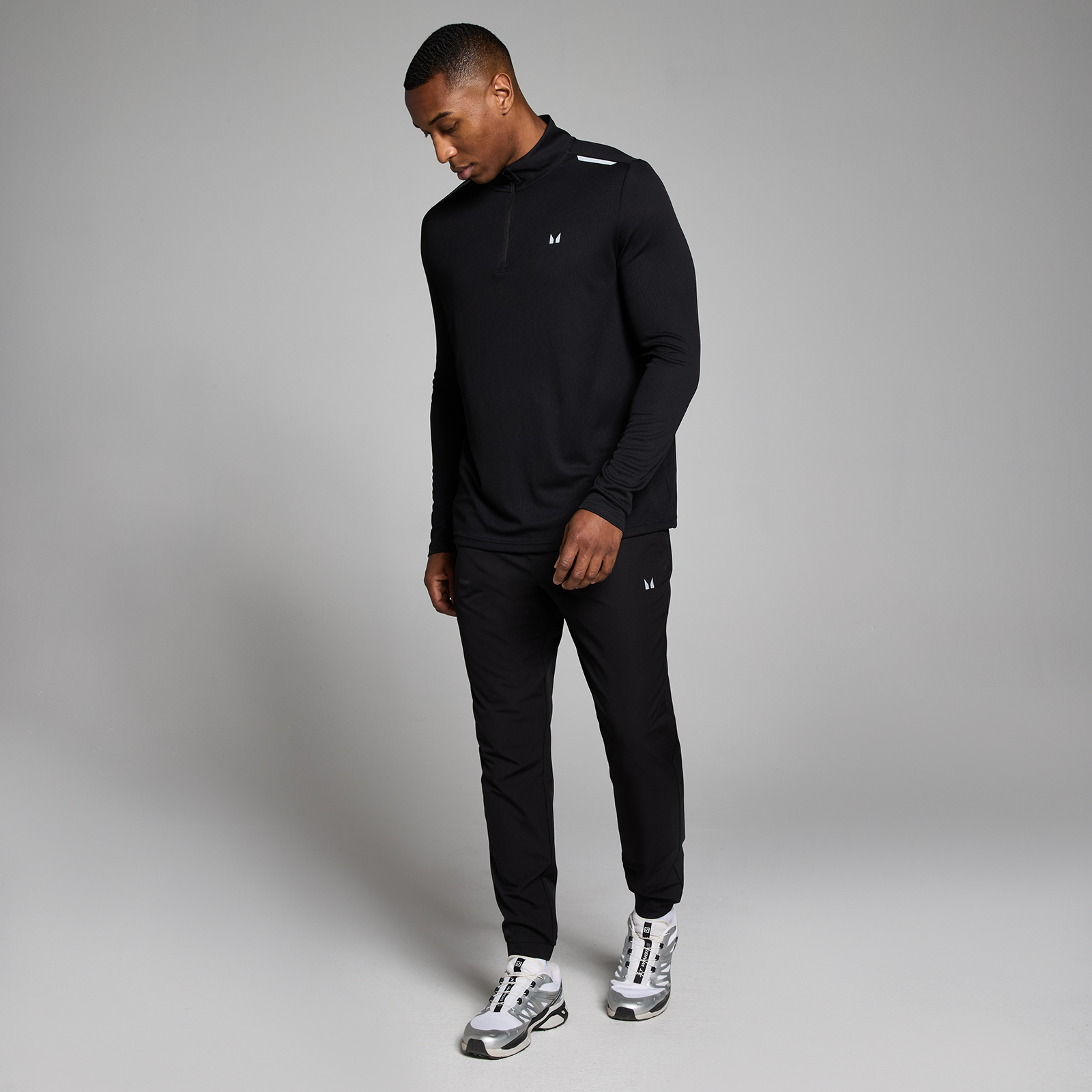 Thumbnail - MP Herren Active Top mit 1/4-Reißverschluss – Schwarz - XS