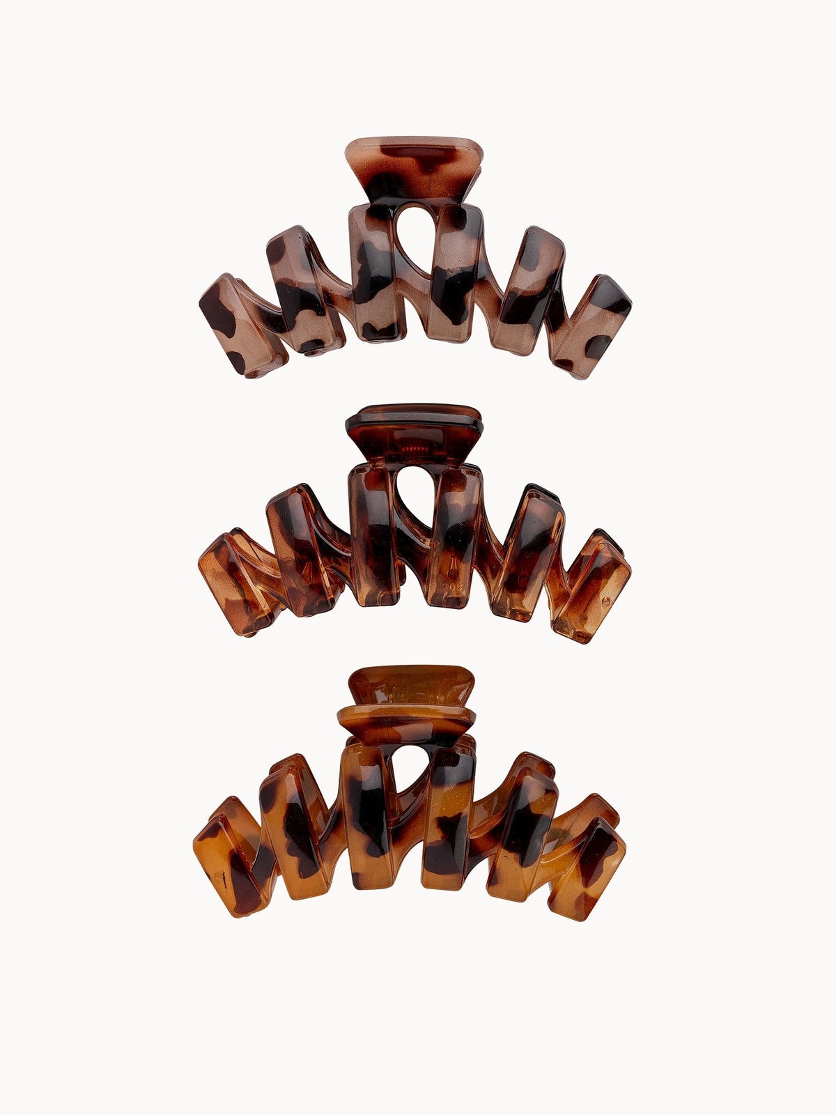 brushworks Tortoiseshell Claw Clips - 3 Pack