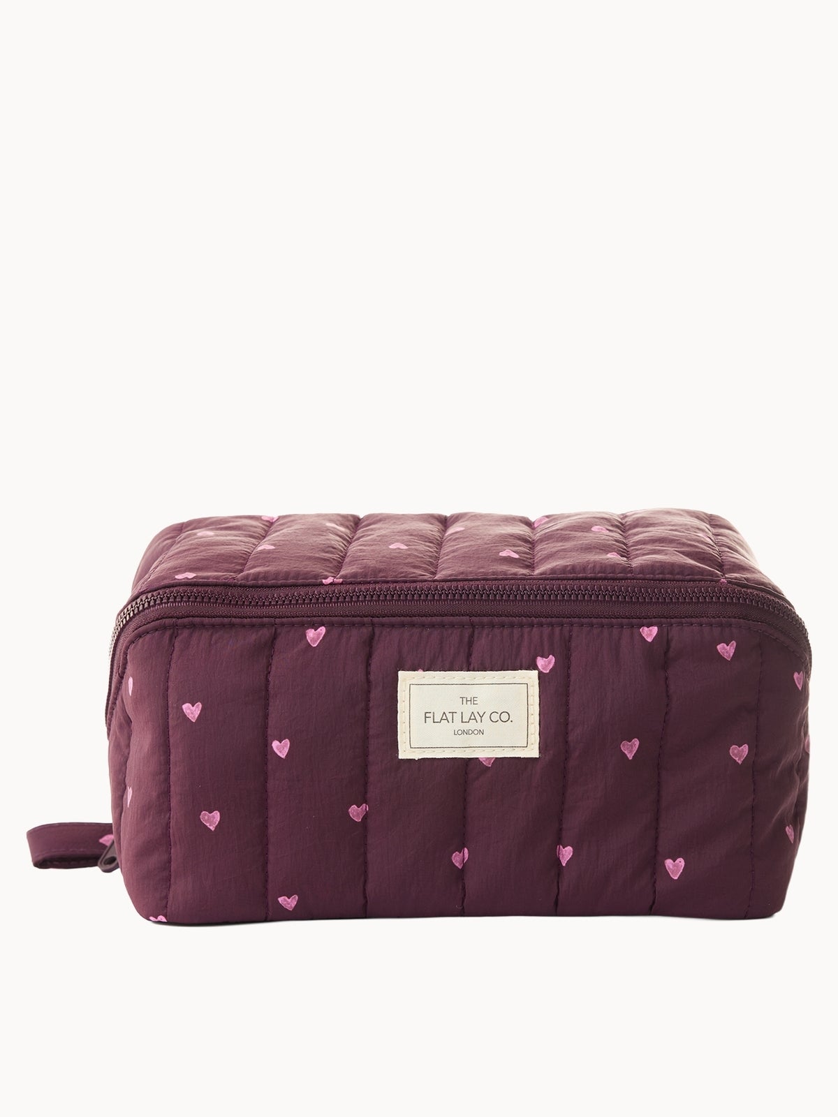 The Flat Lay Co. Marshmallow Flat Lay Makeup Box Bag - Burgundy Hearts LOOKFANTASTIC EXCLUSIVE