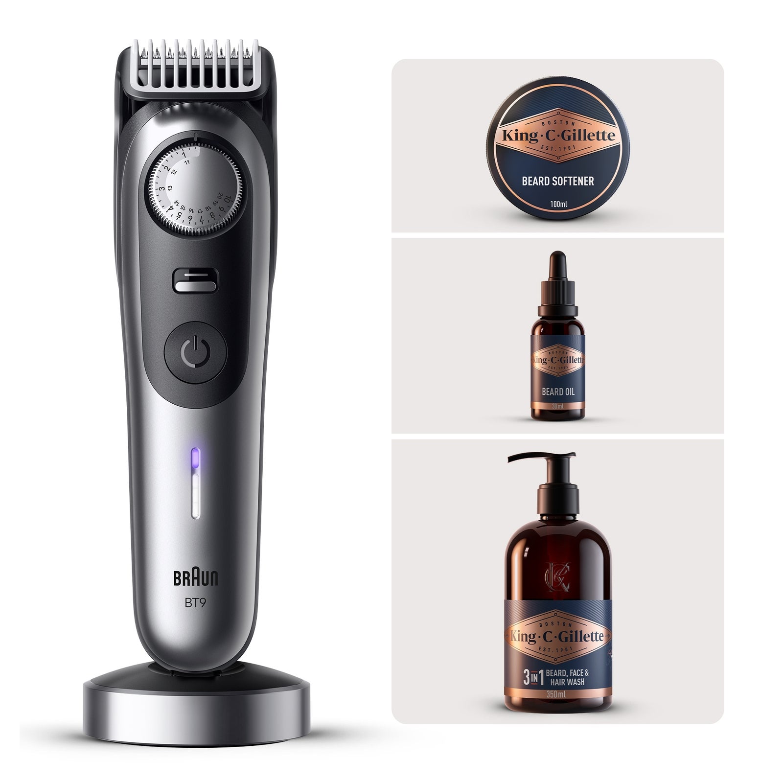 Braun Beard Trimmer Series 9 BT9560 - ProBlade, 52 Lengths, 12 Barbering Tools - Silver - Image 8