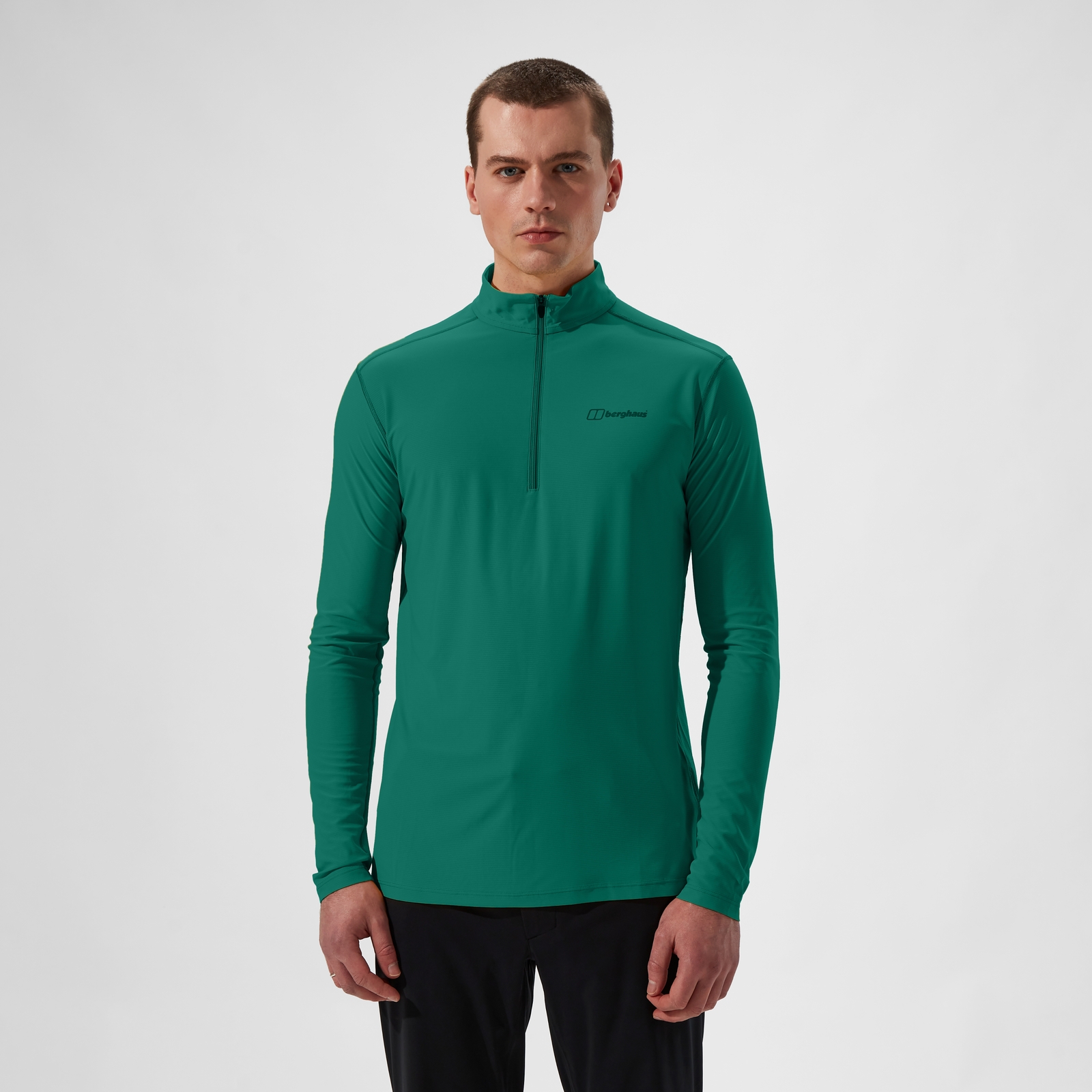 Image of Men's 24/7 Half Zip Long Sleeve Tech Tee - Green