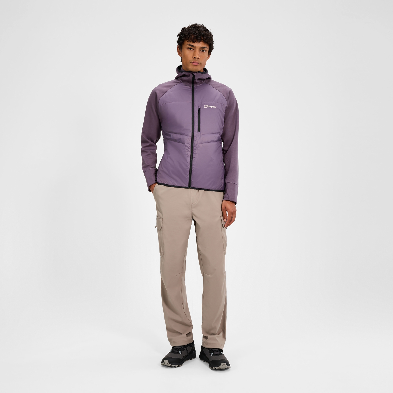 Image of Men's Trawden Hybrid Hooded Jacket - Purple