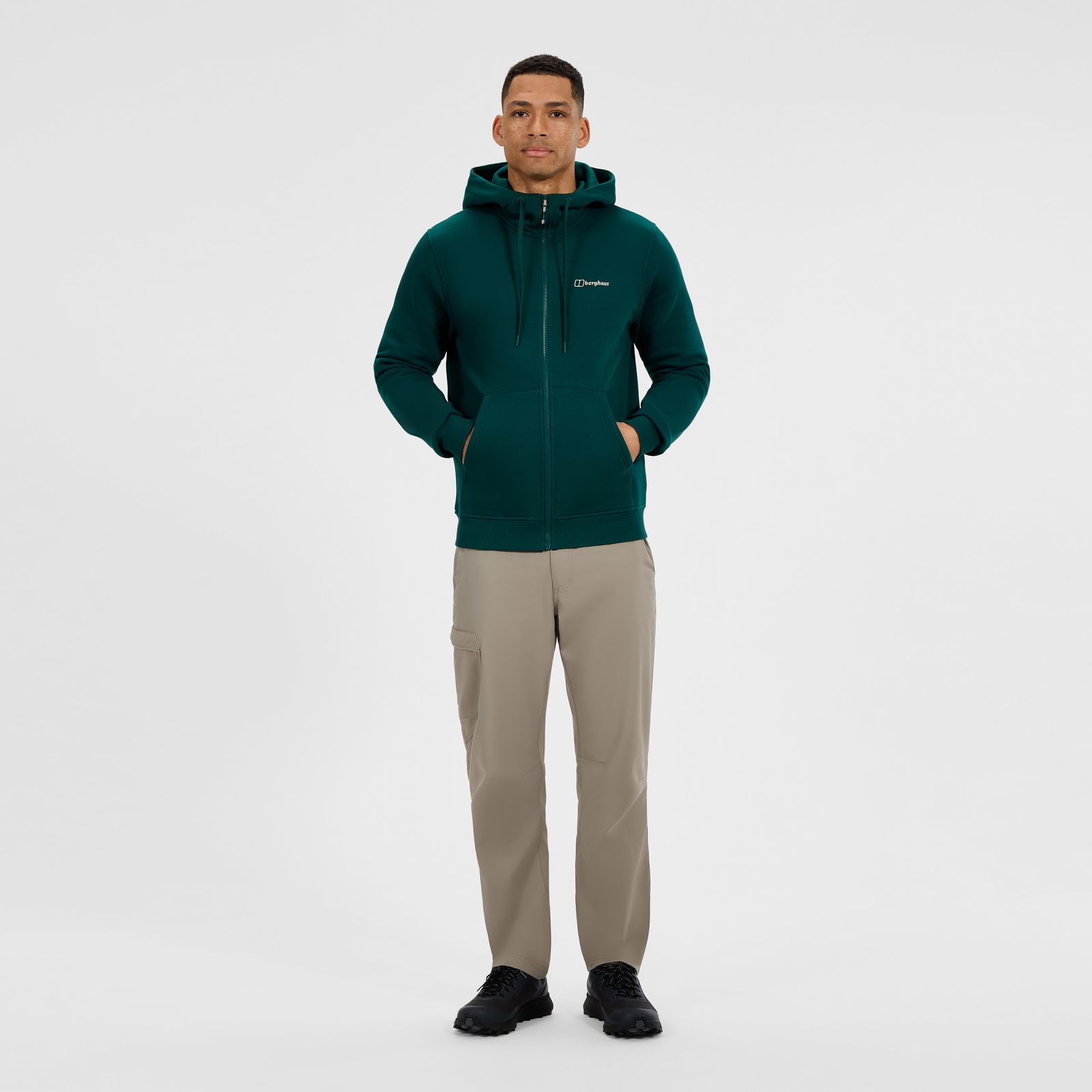 Image of Men's Logo Full Zip Hoodie - Green