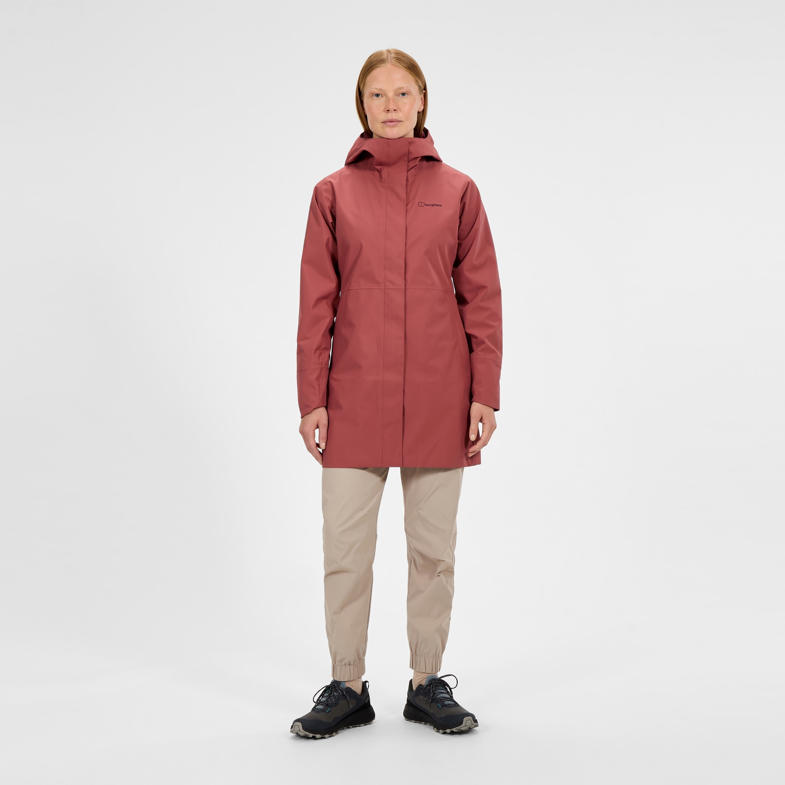 Women's Omeara Long Waterproof Jacket  - Red