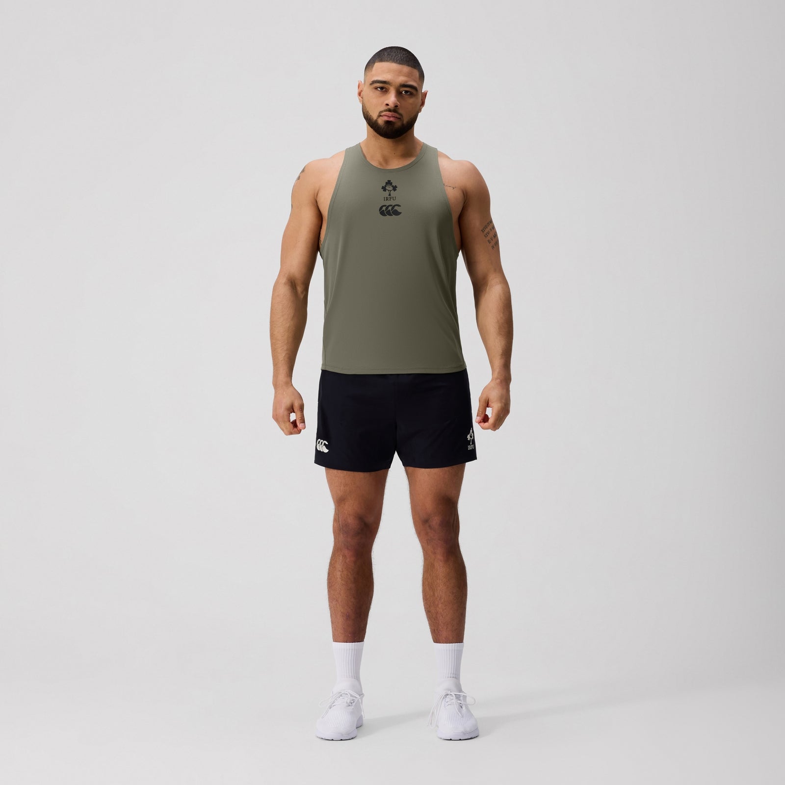 Mens Ireland Poly Training Singlet Green