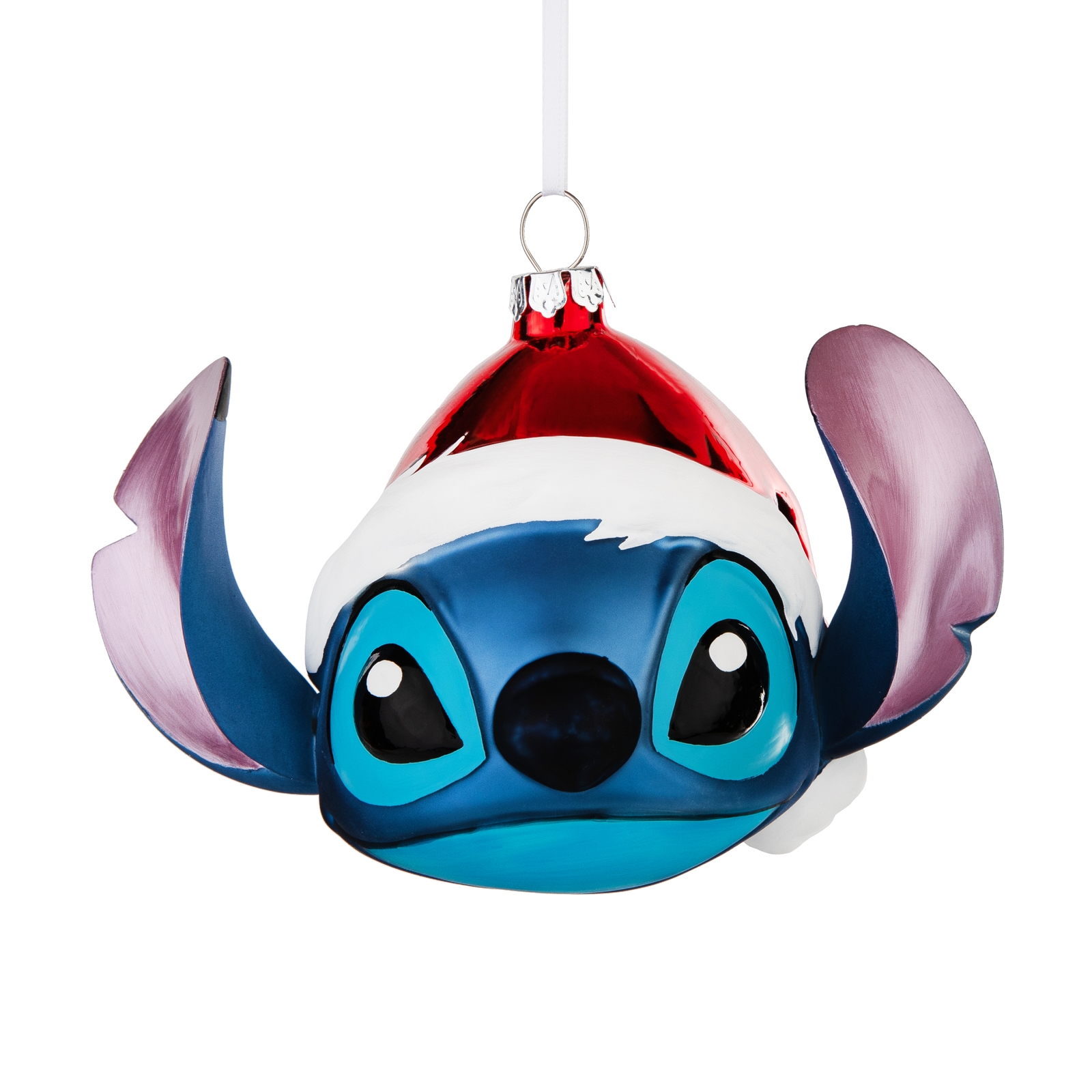 Hallmark Disney Lilo & Stitch Glass Christmas Ornament - Festive Stitch