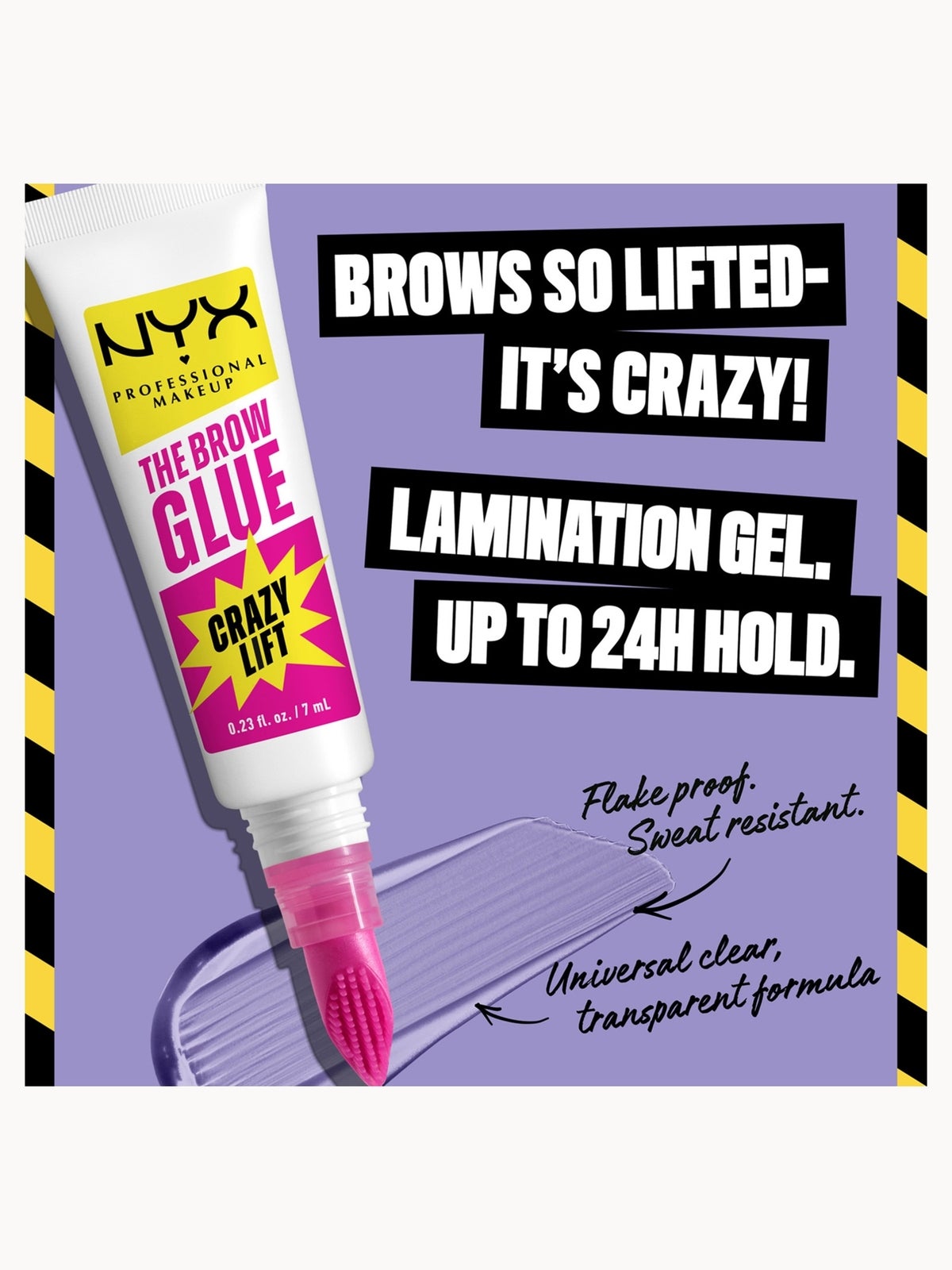 NYX Professional Makeup The Brow Glue Crazy Lift, Brow Lamination Gel- Transparent 3