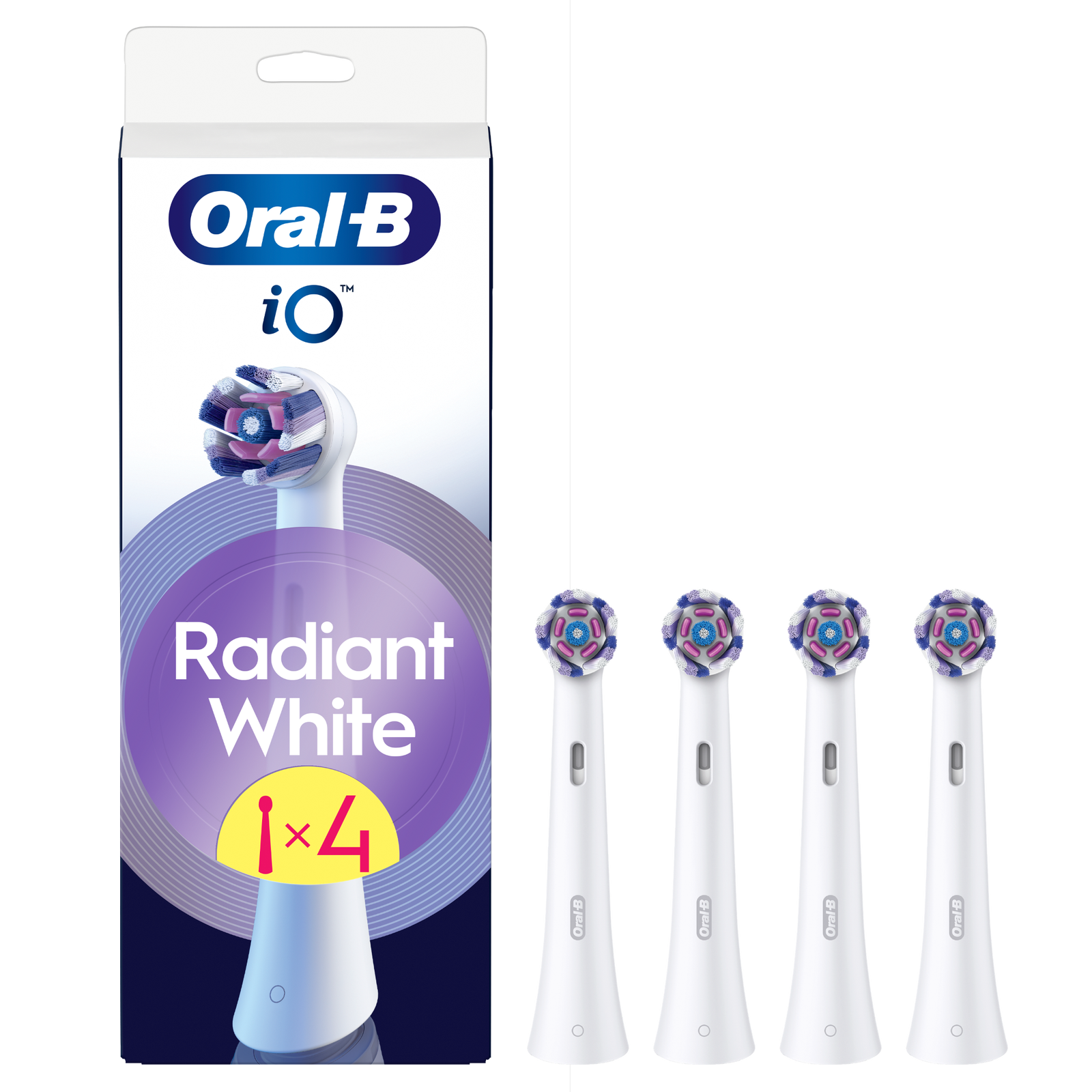Oral-B iO Radiant White Toothbrush Heads 4 Pack: retailer-supplied image
