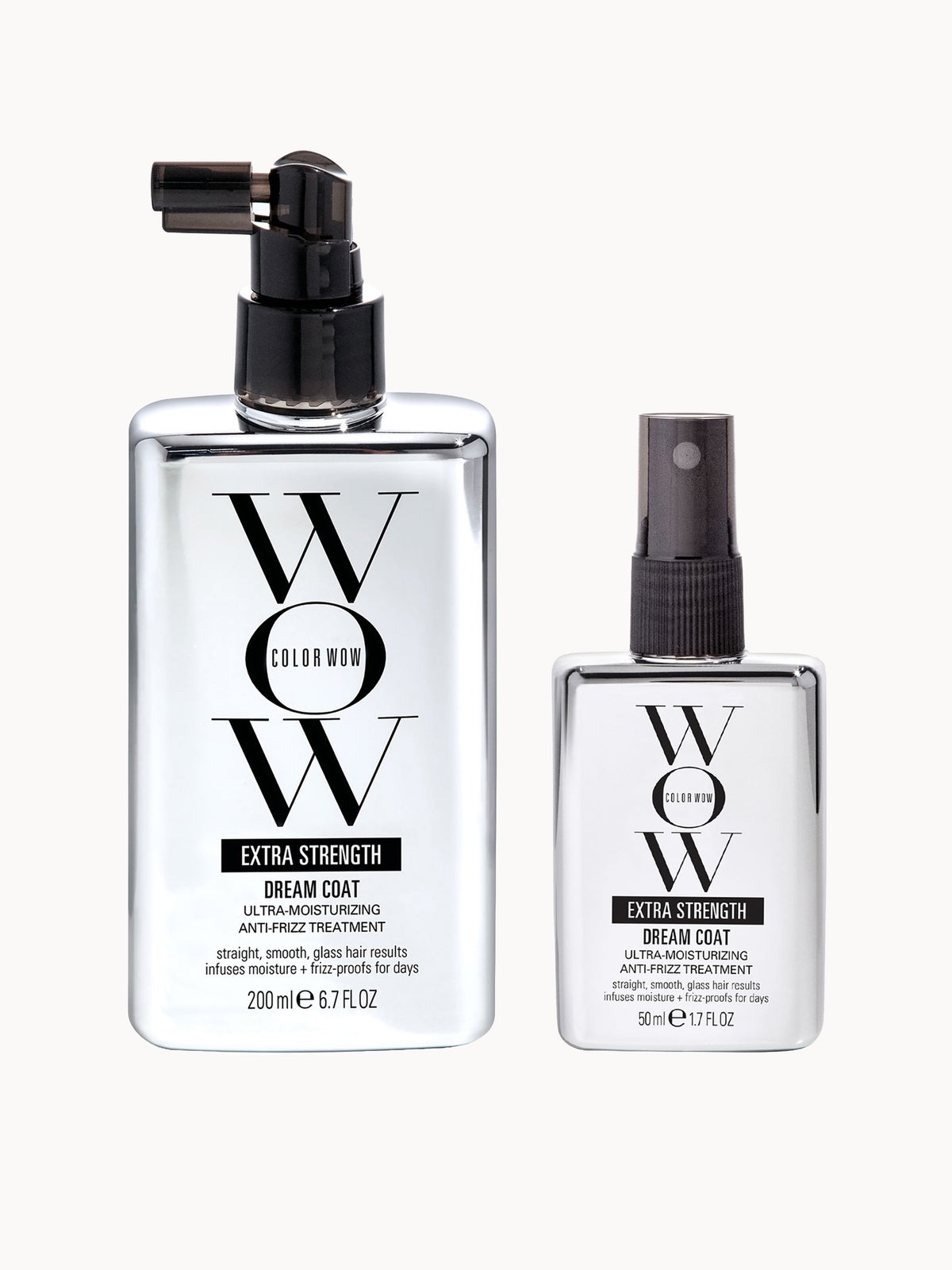 Color Wow Extra Strength Dream Coat Ultra Moisturizing Anti Frizz Treatment Home and Away Duo