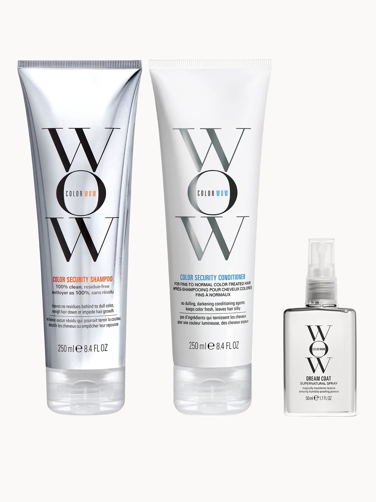 Color Wow Dream Clean Fine to Normal and Travel Dream Coat Supernatural Spray Trio