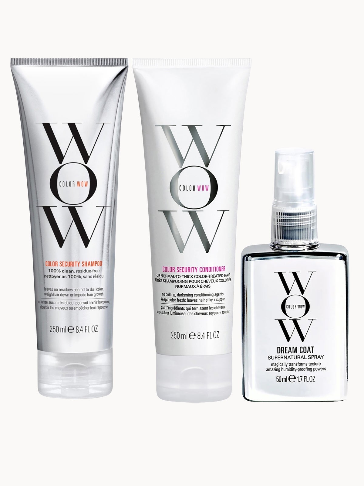 Color Wow Dream Clean Normal to Thick and Travel Dream Coat Supernatural Spray Trio
