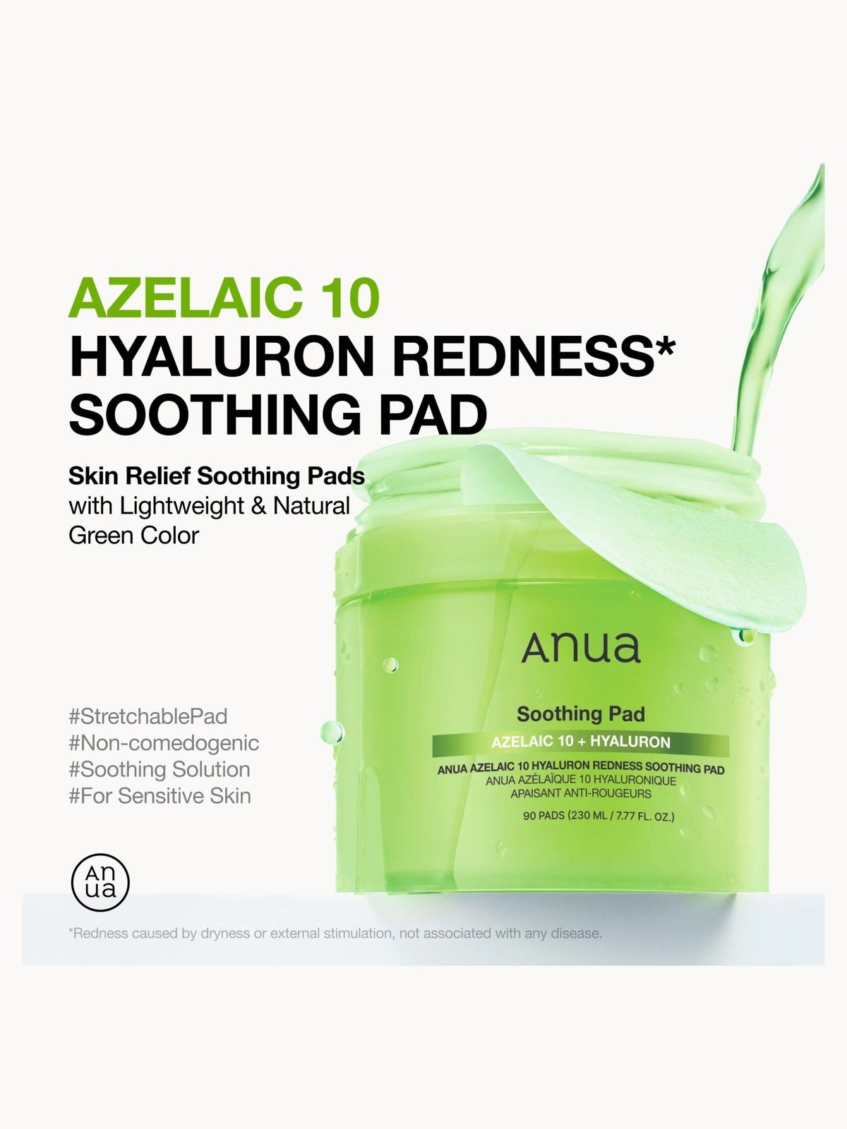 Anua Azelaic 10 Hyaluron Redness Soothing Pad 230ml 2