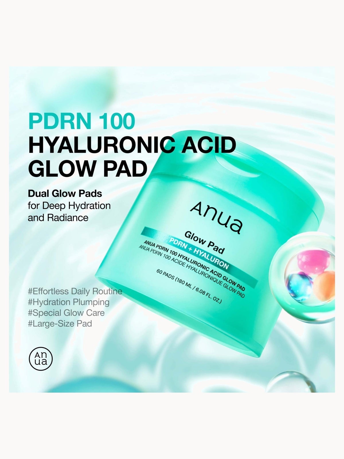 Anua PDRN 100 Hyaluronic Acid Glow Pad 180ml 2
