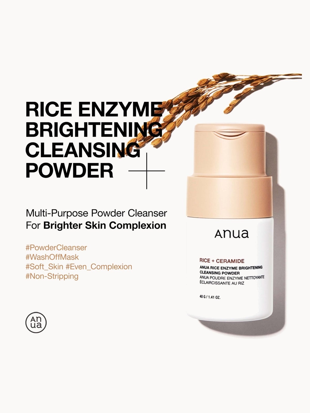 Anua Rice Enzyme Brightening Cleansing Powder 40g 2