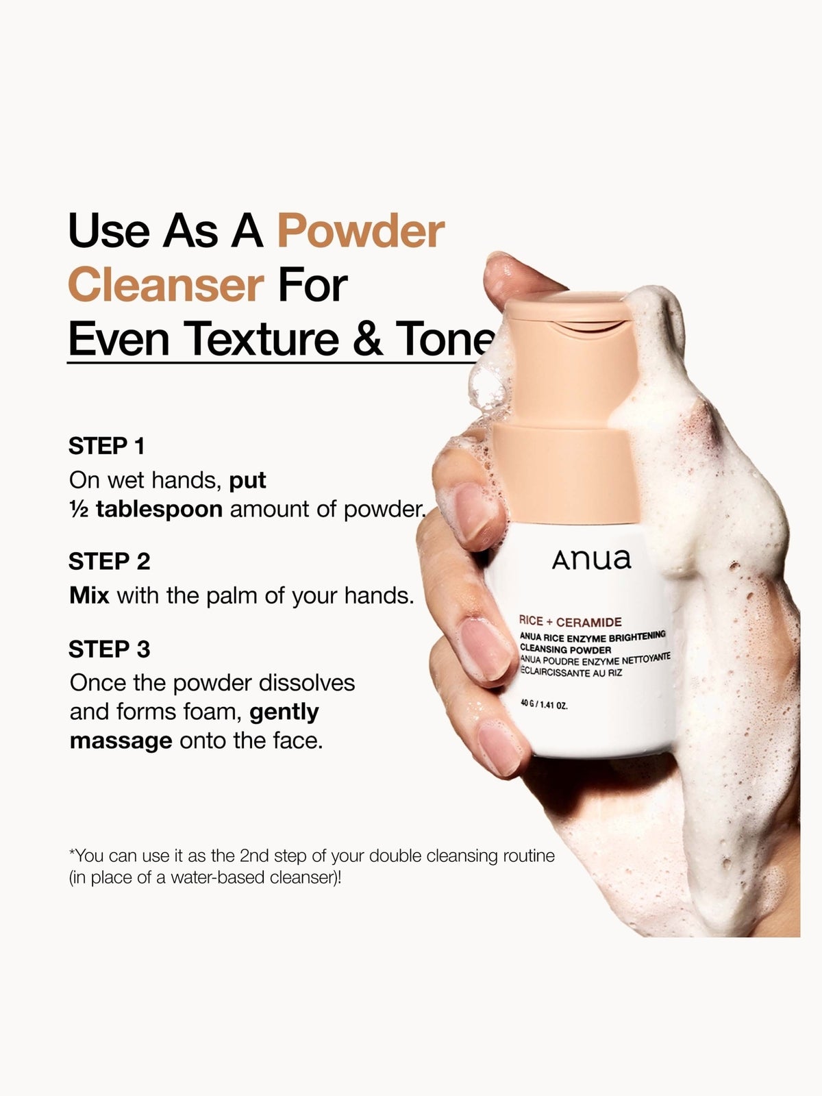 Anua Rice Enzyme Brightening Cleansing Powder 40g 4
