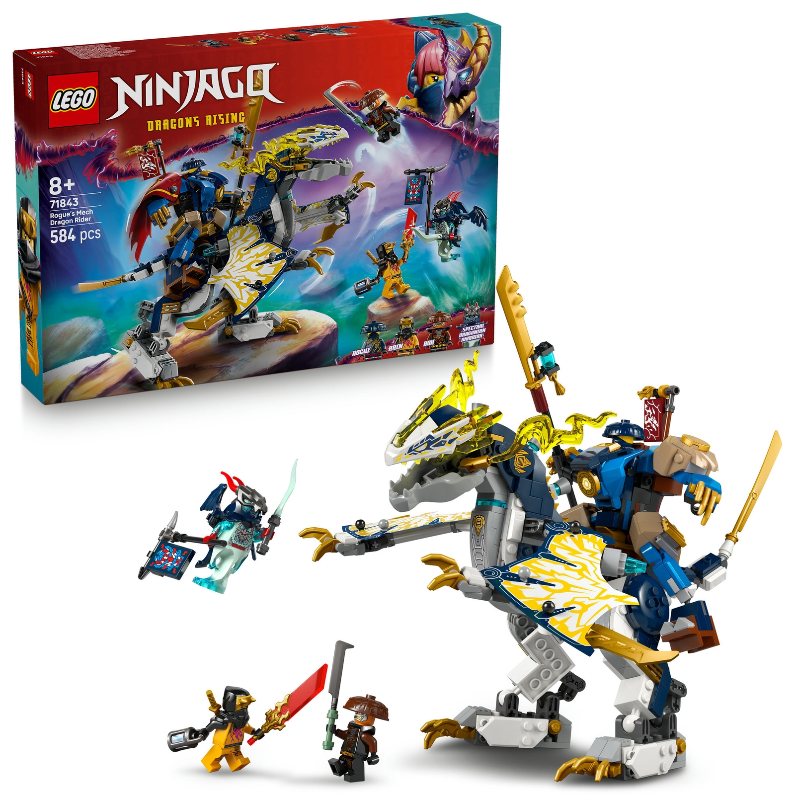 Image of LEGO® NINJAGO® Rogue’s Mech Dragon Rider Ninja Toy 71843