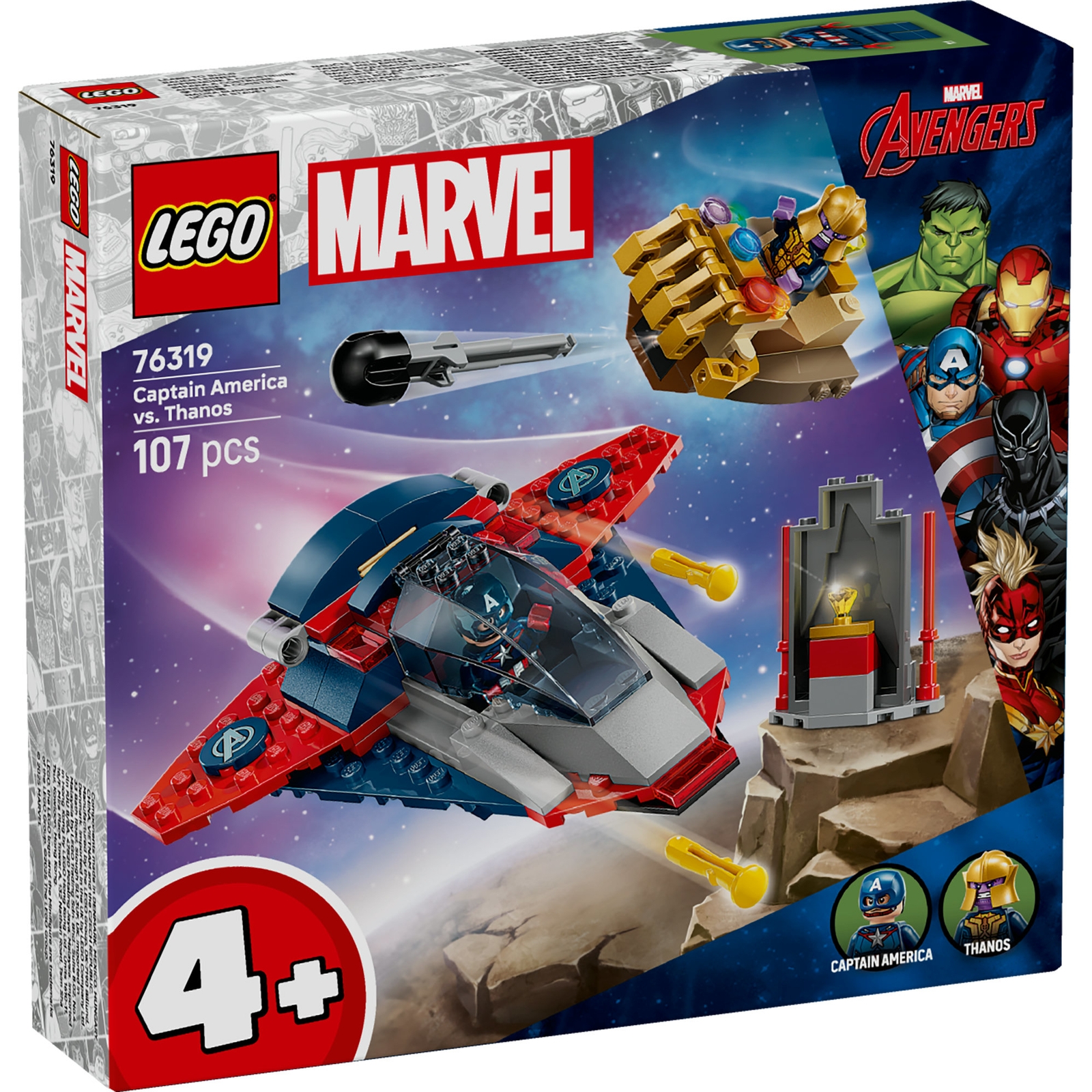 Image of LEGO® ǀ Marvel Captain America vs. Thanos, Super Hero Building Toy with Minifigures 76319