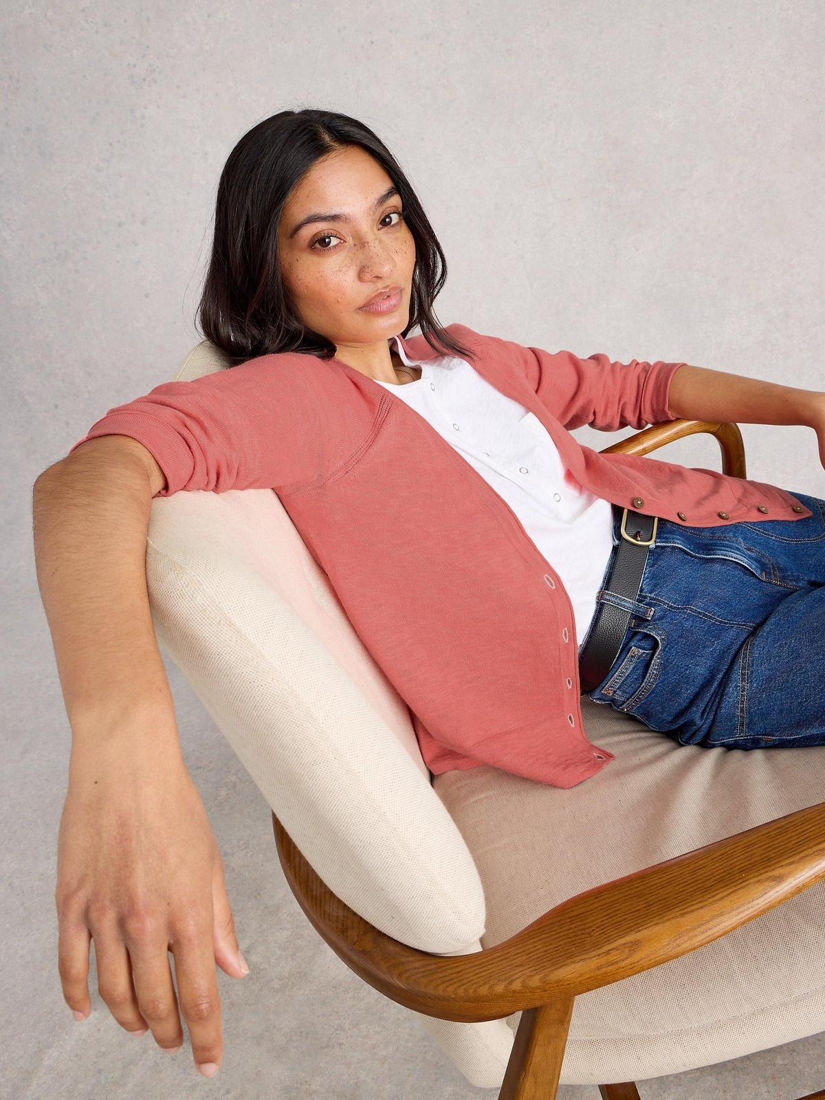 Strickjacke Naria aus Leinenmischung - 34