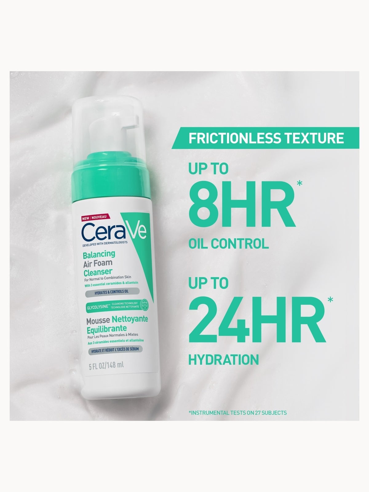 CeraVe Balancing Air Foam Foaming Facial Cleanser 150ml 3
