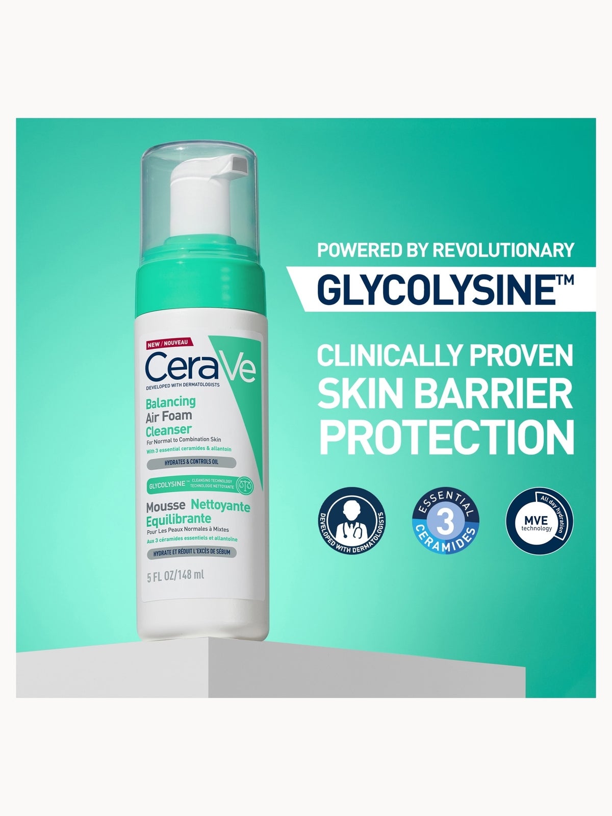 CeraVe Balancing Air Foam Foaming Facial Cleanser 150ml 4