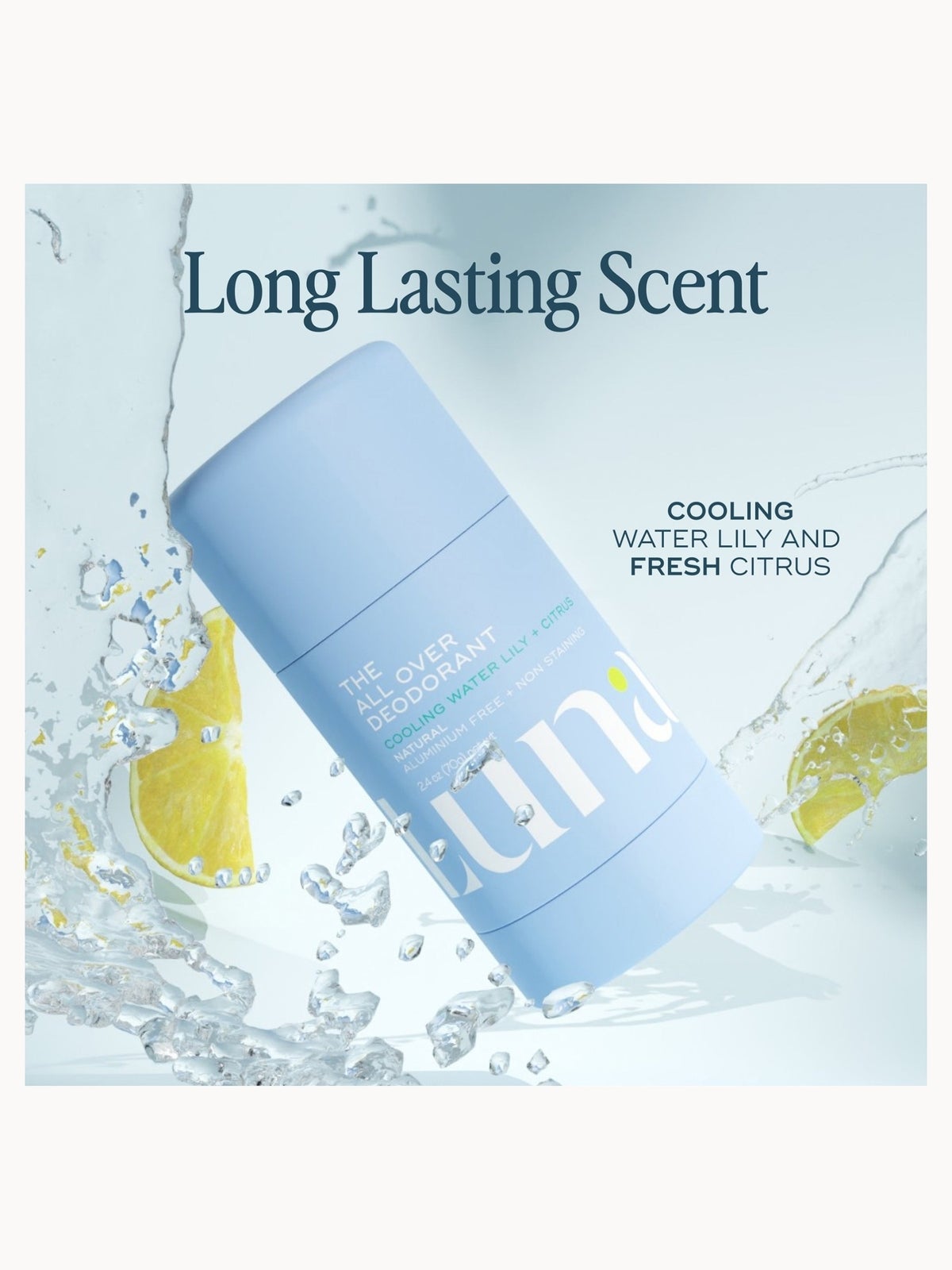 Luna Daily The All Over Deodorant™- Extra-strength, Natural, Non-Staining Body Deodorant Stick- Cooling 4