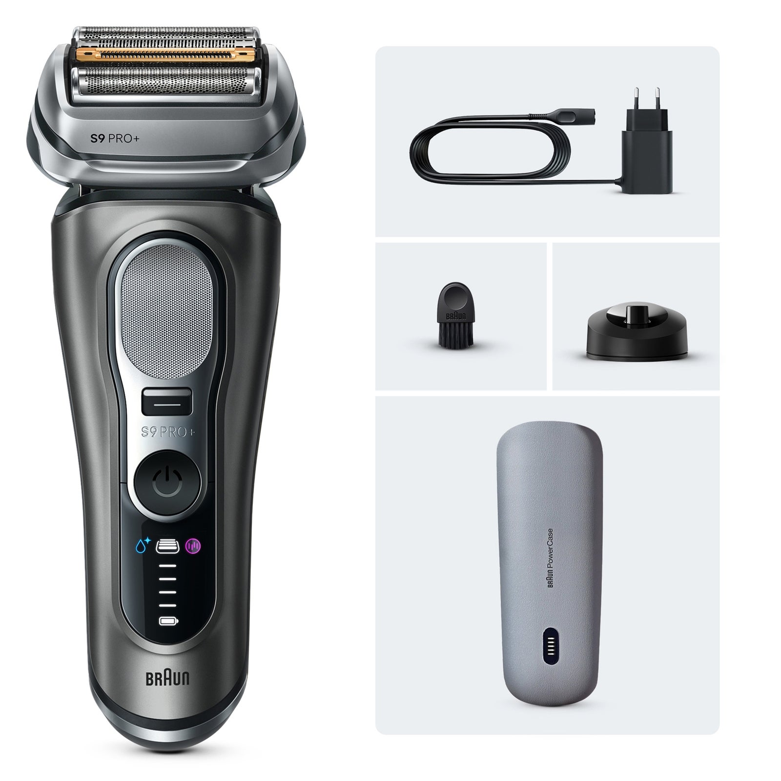 Braun Series 9 PRO+ Electric Shaver, Wet & Dry Razor for Men, Graphite | Includes 5+1 Ultra Thin Precision Blades, Pro SensoAdapt, Up to 60 min, PowerCase, Charging Stand, Model - 9625S - Image 2