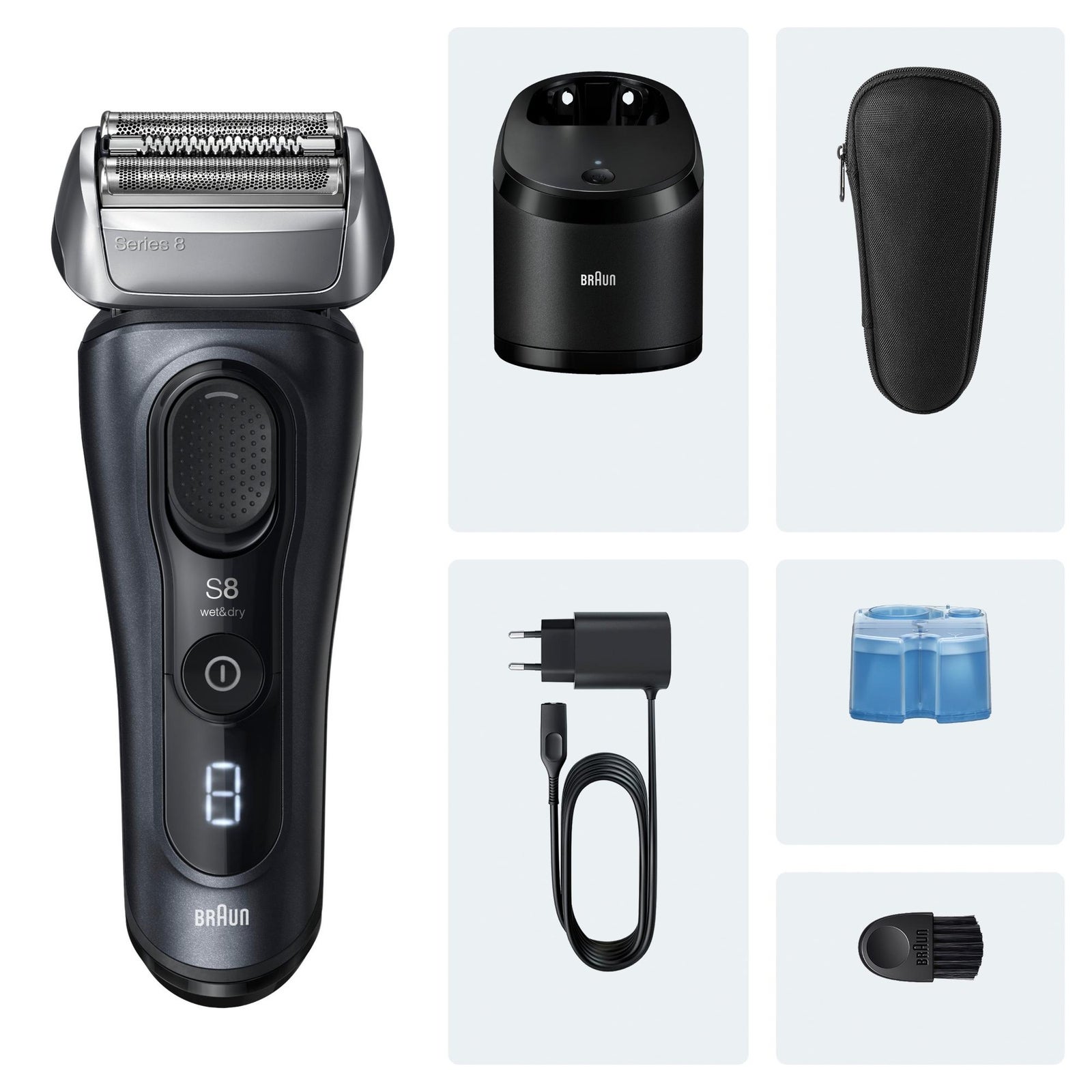 Braun Series 8 Elektrorasierer SensoAdapt SmartCare Center 8663cc Grau: retailer-supplied image