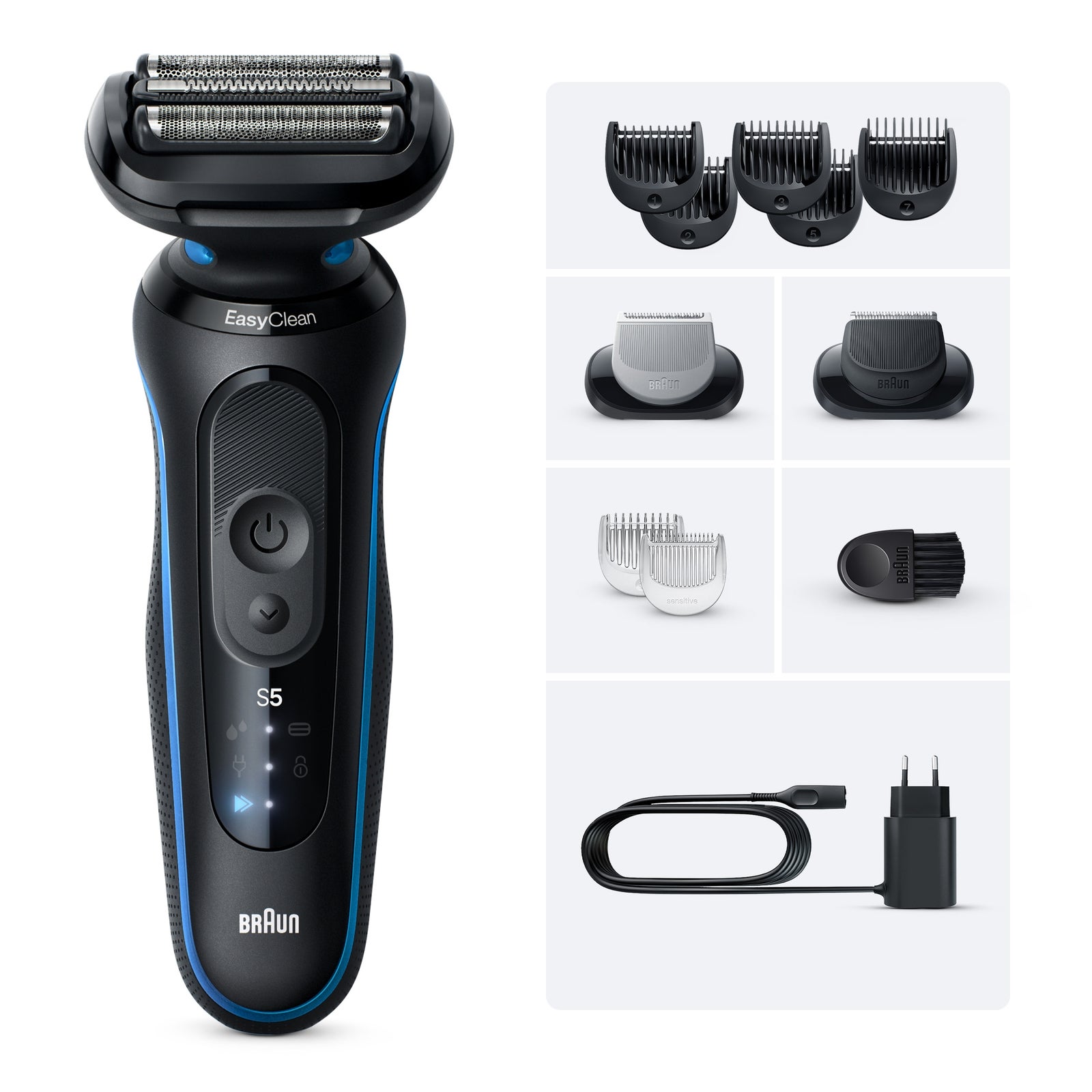 Braun Men's Series 5 Electric Shaver 52-B1650s Blue - Image 13
