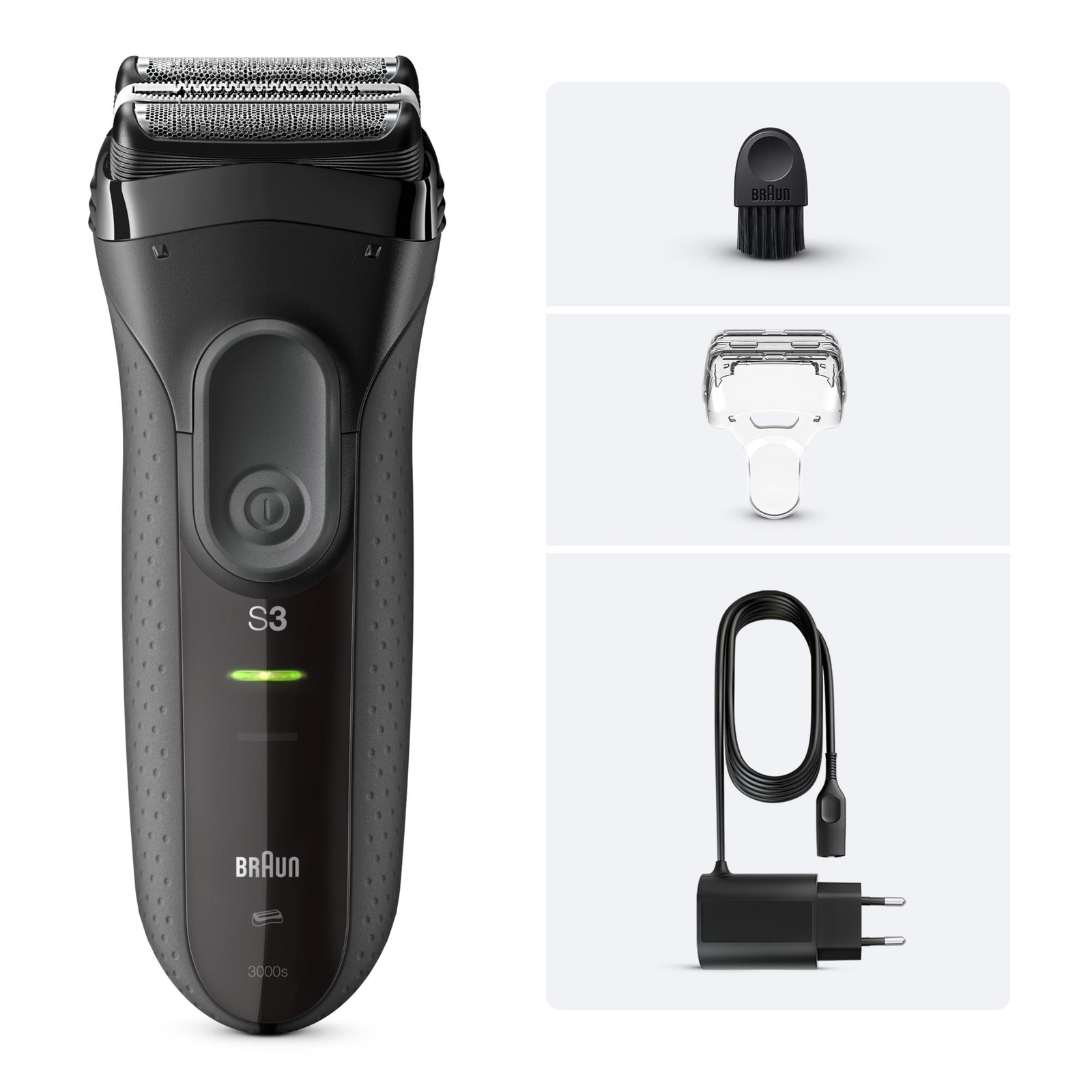 Men's Black Braun Series 3 Proskin 3000S Electric Shaver