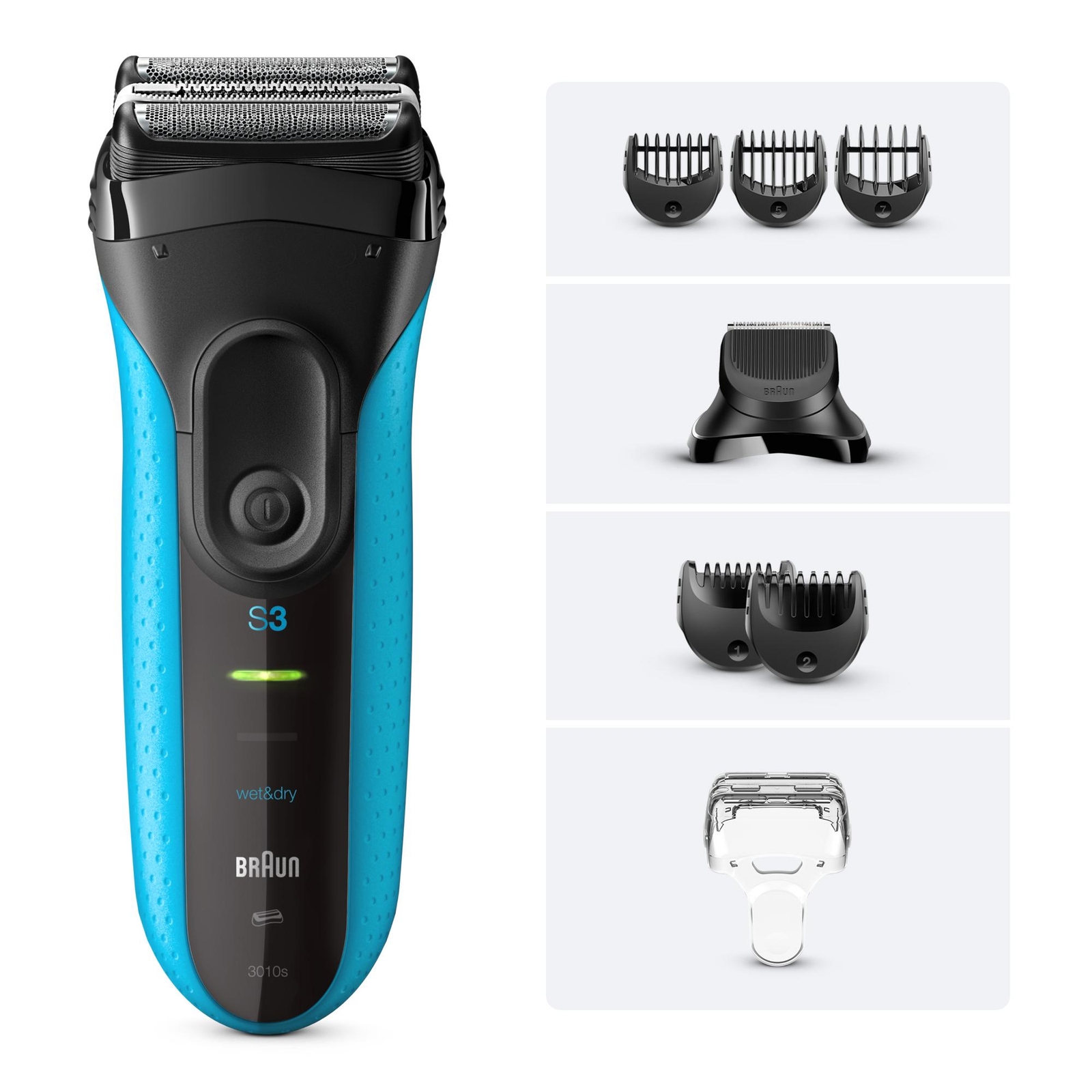 Men's Blue Braun Series 3 Proskin 3010Bt Electric Shaver