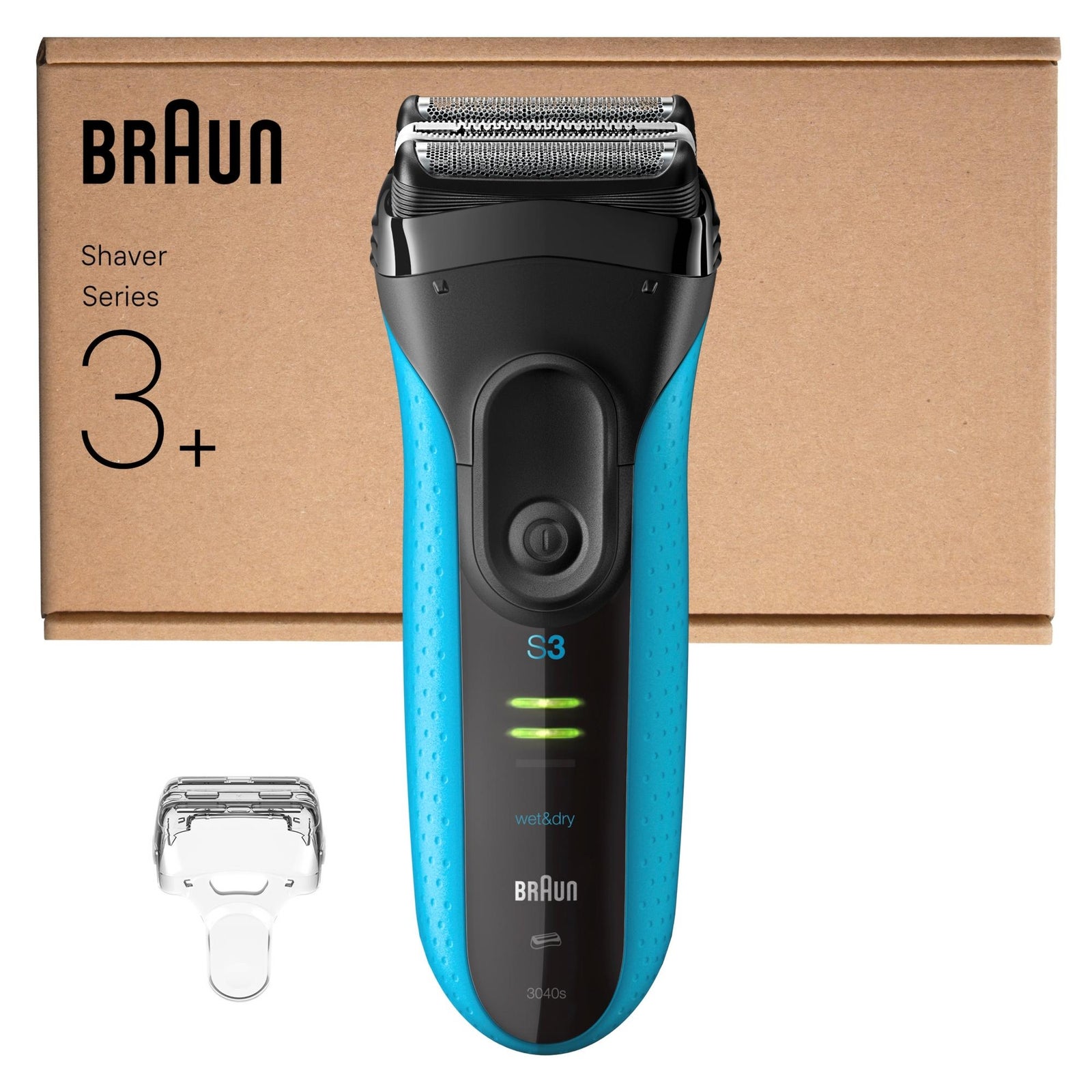 Braun Series 3 ProSkin 3040s Elektrorasierer mit Präzisionstrimmer schwarz/blau - wiederaufladbarer Rasierer Herren: retailer-supplied image