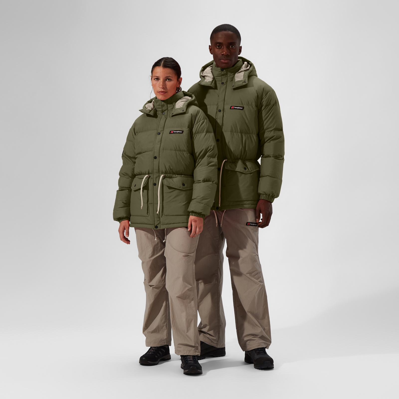 Unisex Lumley Down Jacket - Green/Grey