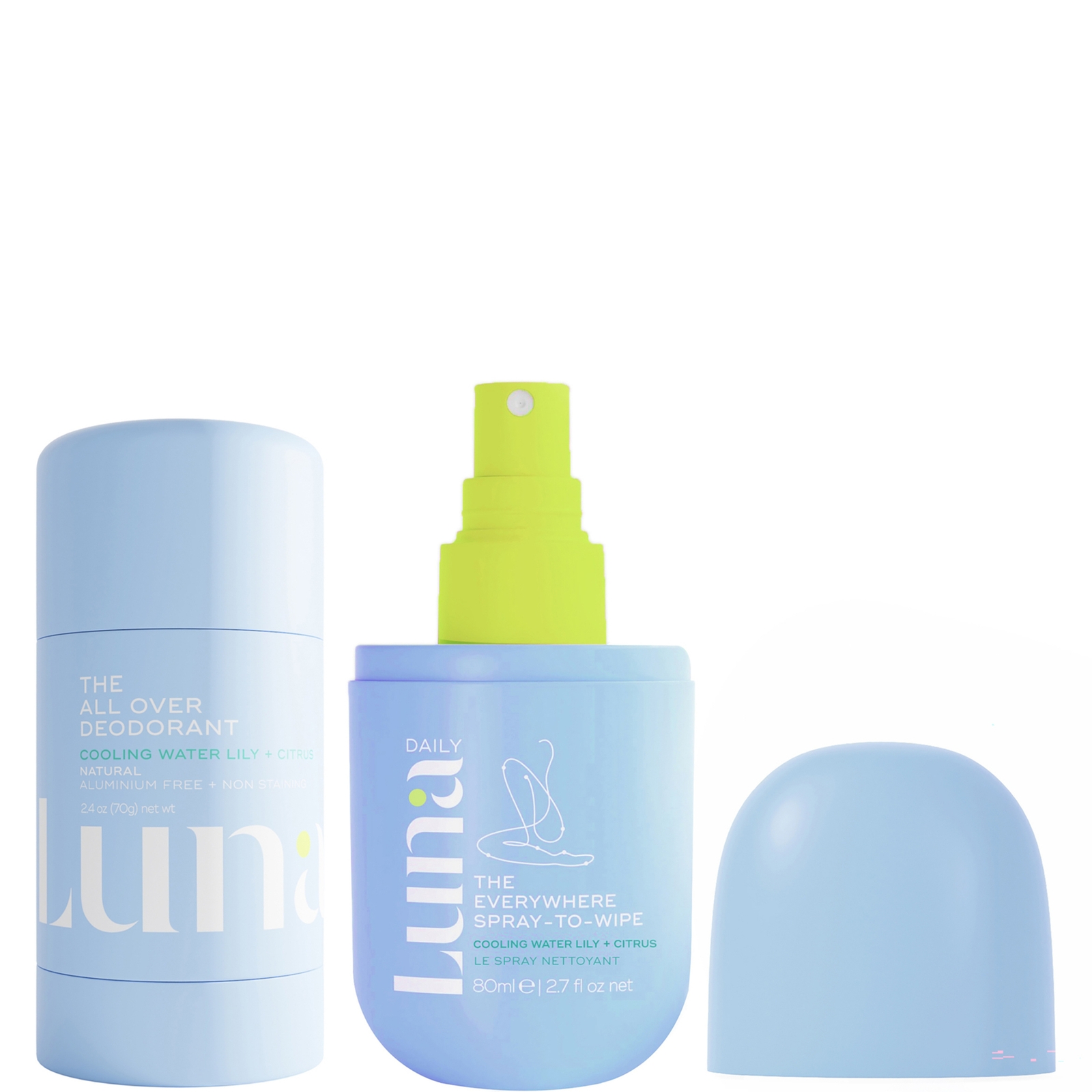 Luna Daily The Perfect Pair - The All Over Deodorant Cooling 70g + Spray to Wipe Cooling 80ml