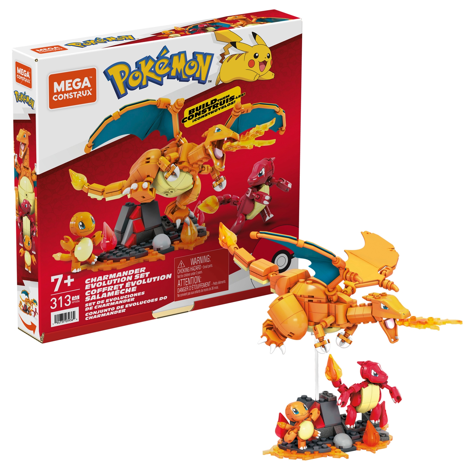 Image of MEGA Construx Pokémon Charmander Evolution Building Set