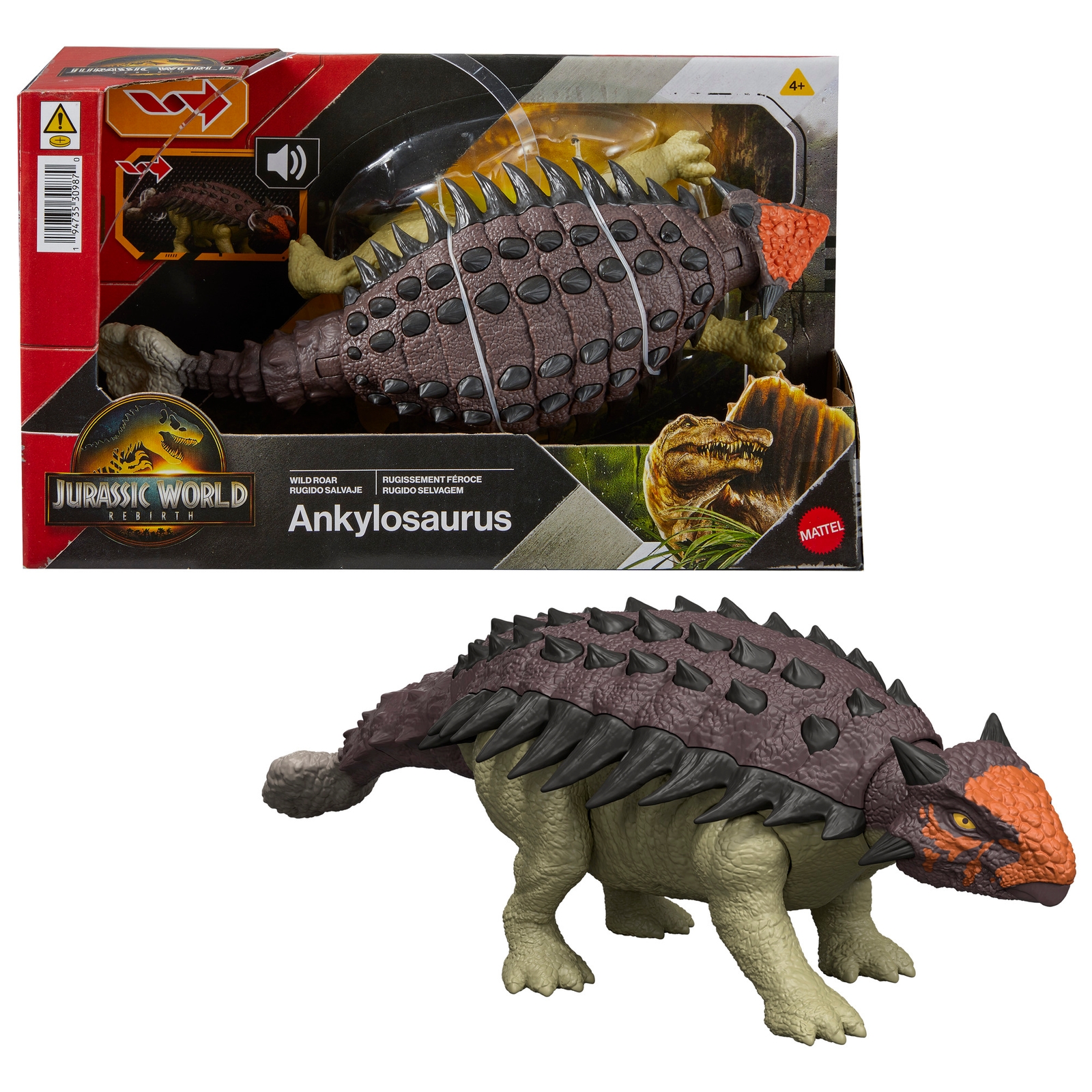 Image of Jurassic World Saga Wild Roar: Ankylosaurus Dinosaur Figure