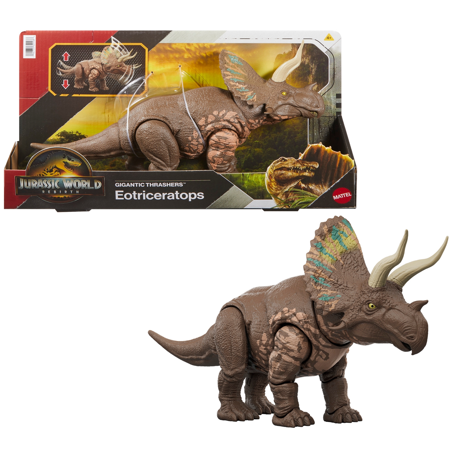 Image of Jurassic World Saga Gigantic Thrashers: Eotriceratops Dinosaur Figure