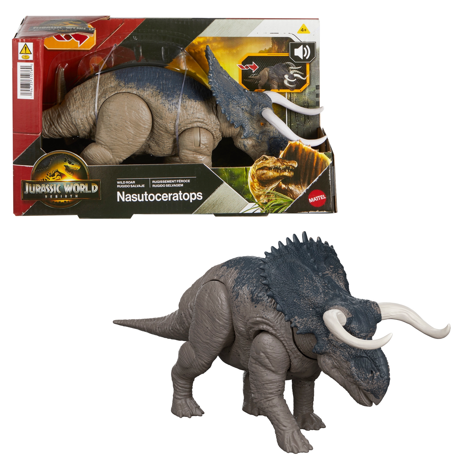 Image of Jurassic World Saga Wild Roar: Nasutoceratops Dinosaur Figure